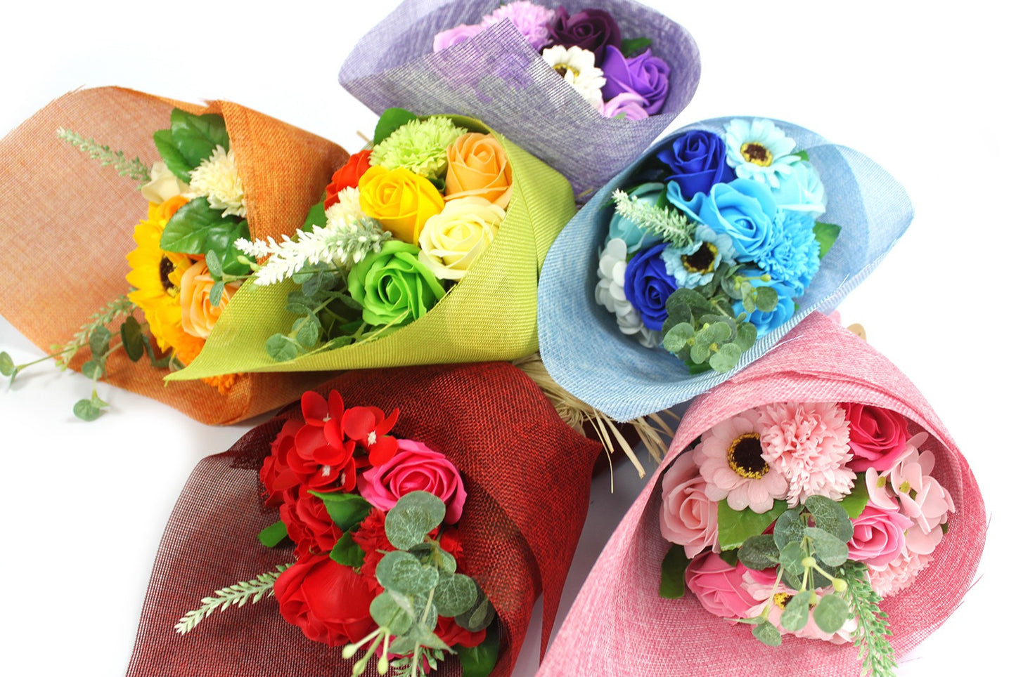 Soap Flower Bouquet - Blue