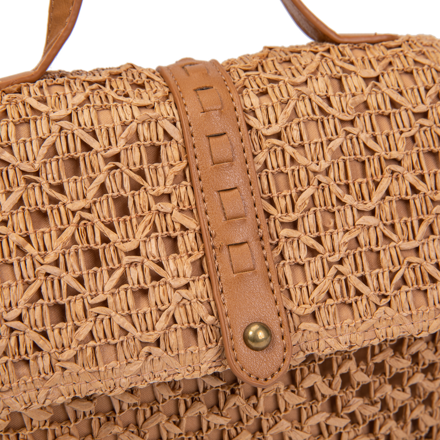 Mini bolso de rafia natural con solapa estructurada – Estilo veraniego con toque chic