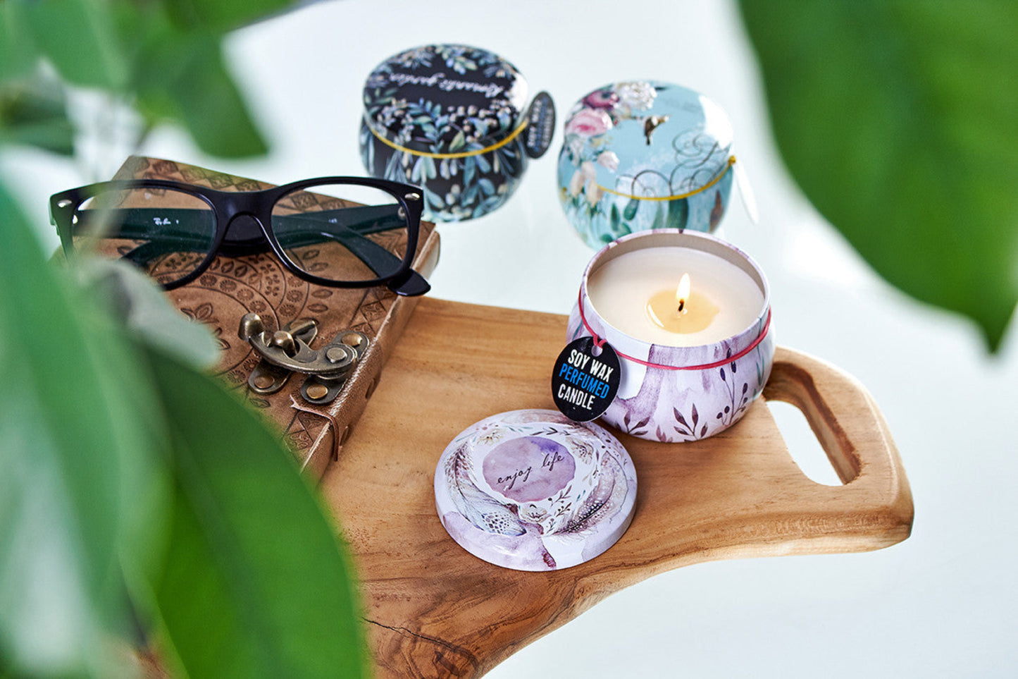 Tin Art Candle – Blue Doll