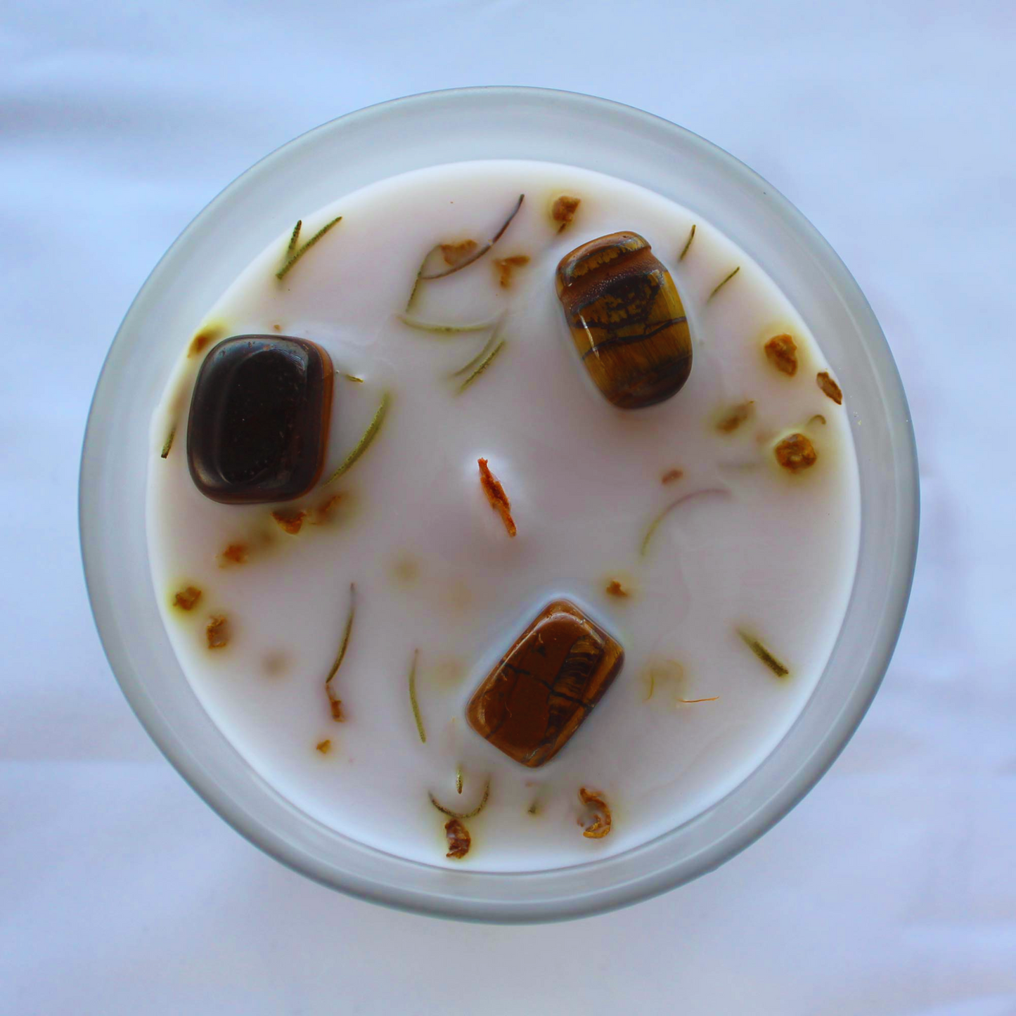 Ginger and Tiger Eye Gemstone Candle – Energy and Vitality