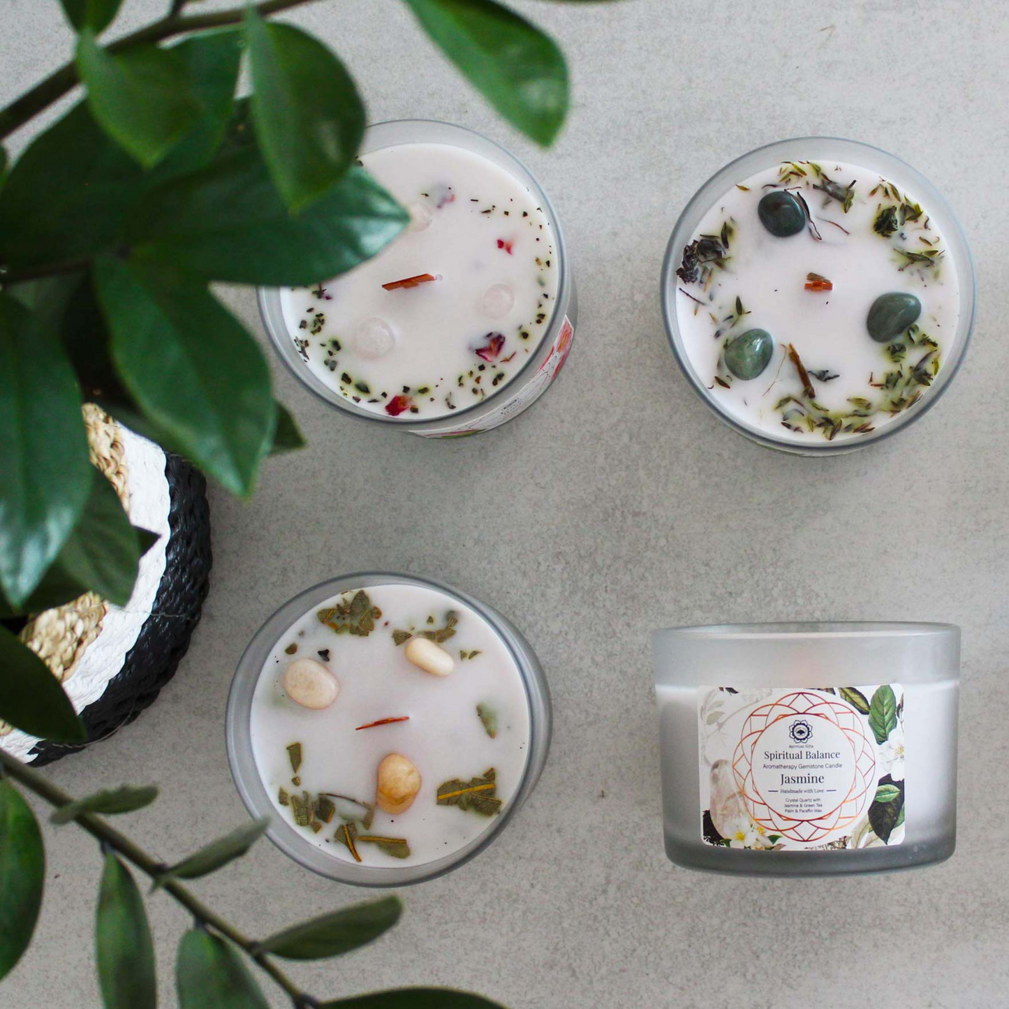Moonstone and Mint Candle – Growth