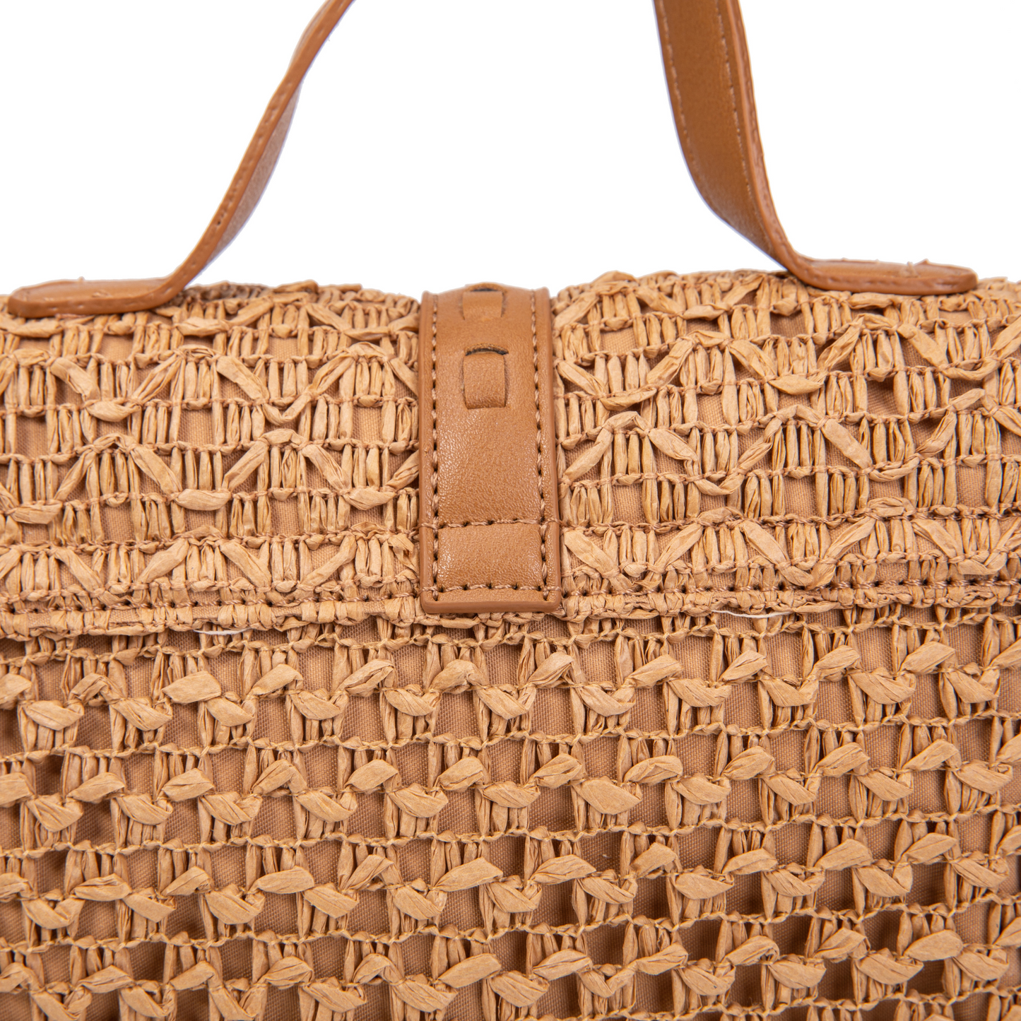 Mini bolso de rafia natural con solapa estructurada – Estilo veraniego con toque chic