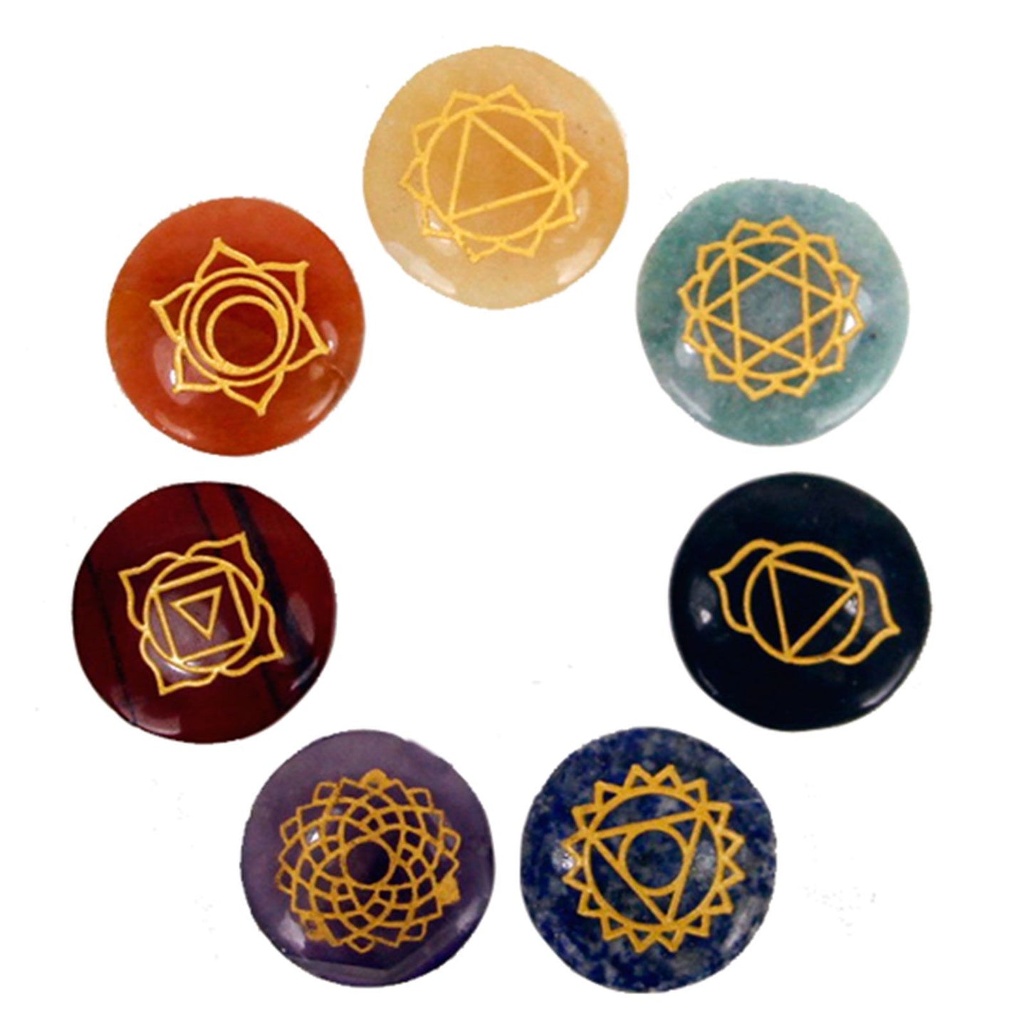 Set de Piedras Chakras Redondas – Minerales Naturales