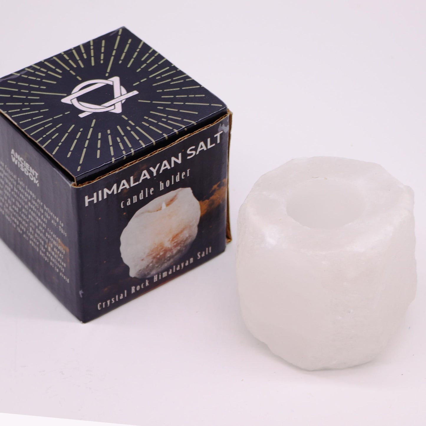 Portavelas de Sal del Himalaya – Cristal de Roca 600–800 g