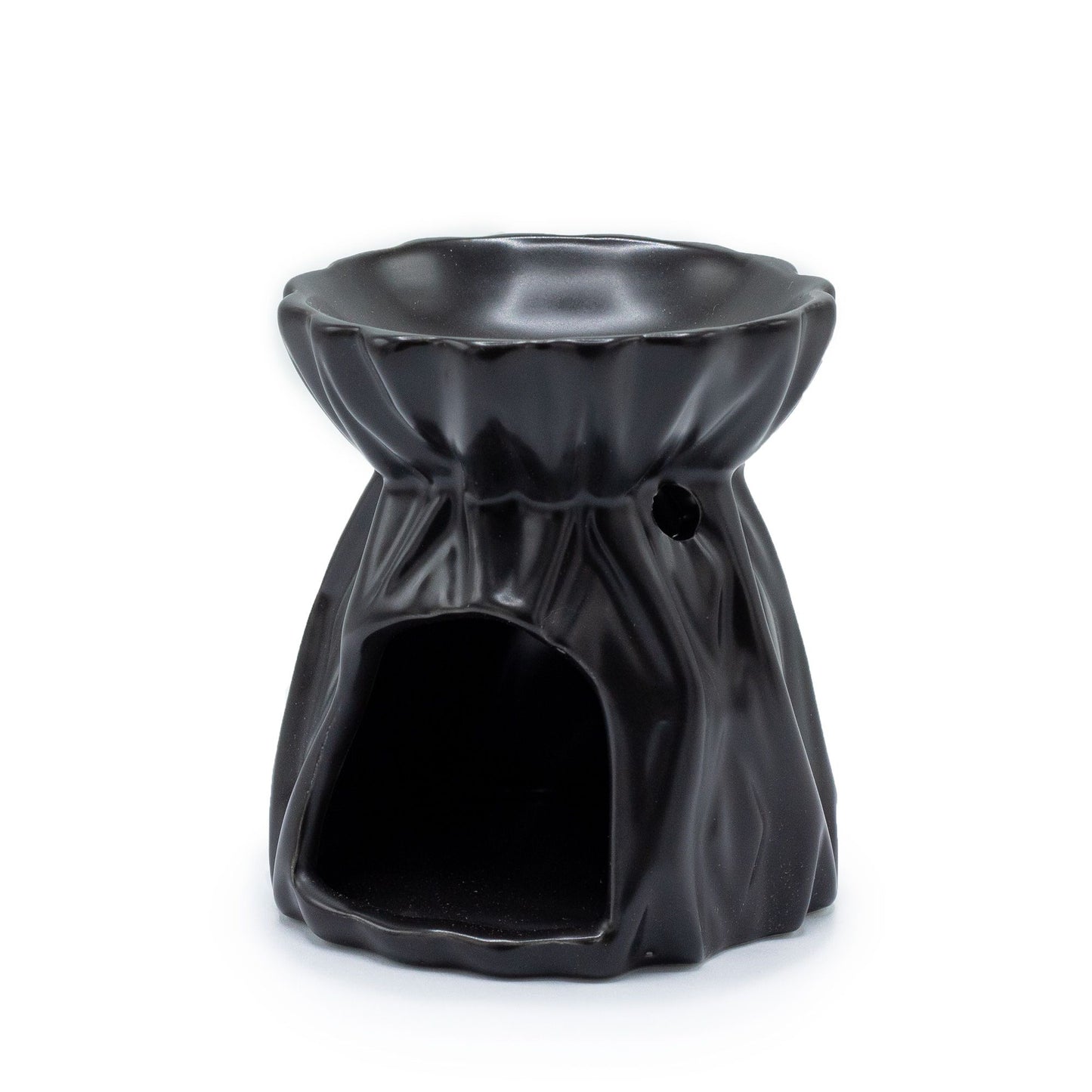 Quemador de Aceite Geométrico Negro – Cerámica Moderna