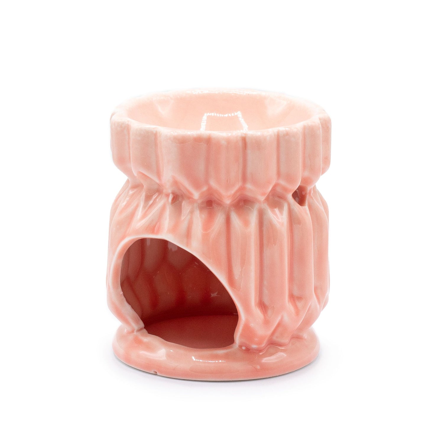 Quemador de Aceite Geométrico Rosa – Cerámica Decorativa