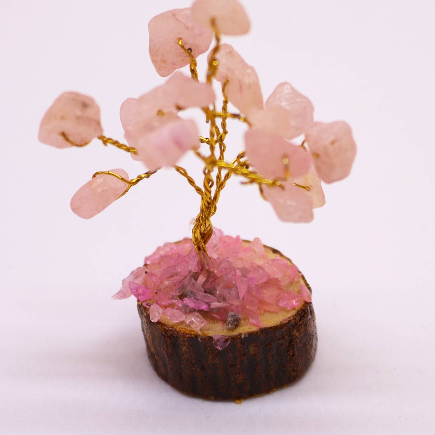 Mini árbol cuarzo rosa