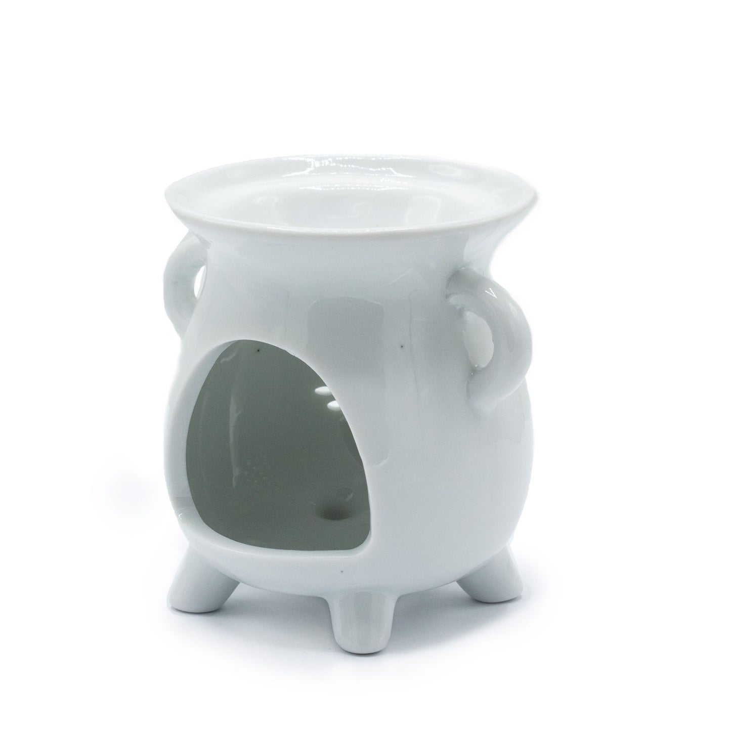 Quemador de Aceite Blanco – Caldero con Árbol de la Vida