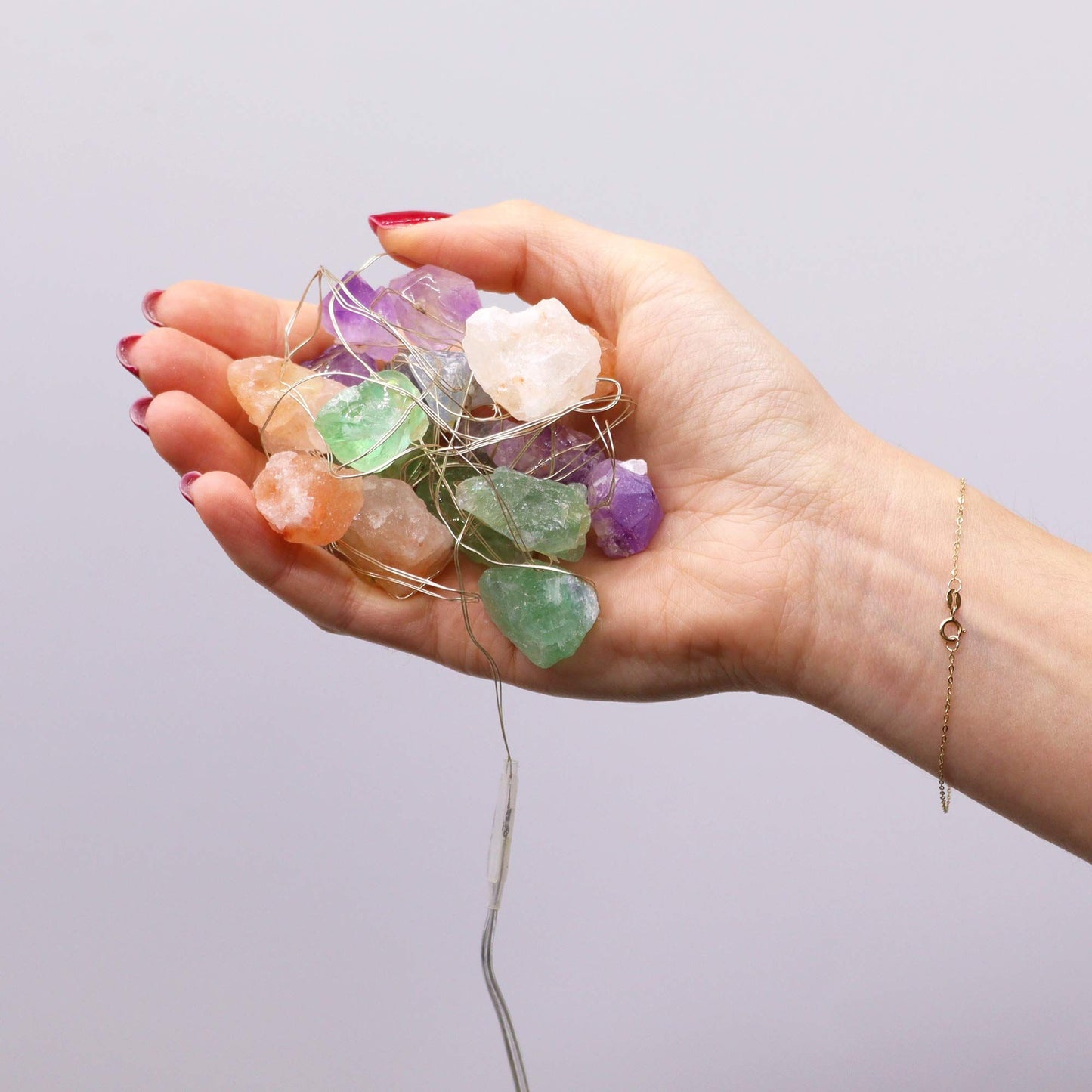 Luces Encantadas con Piedras Naturales – Decoración con Energía y Color