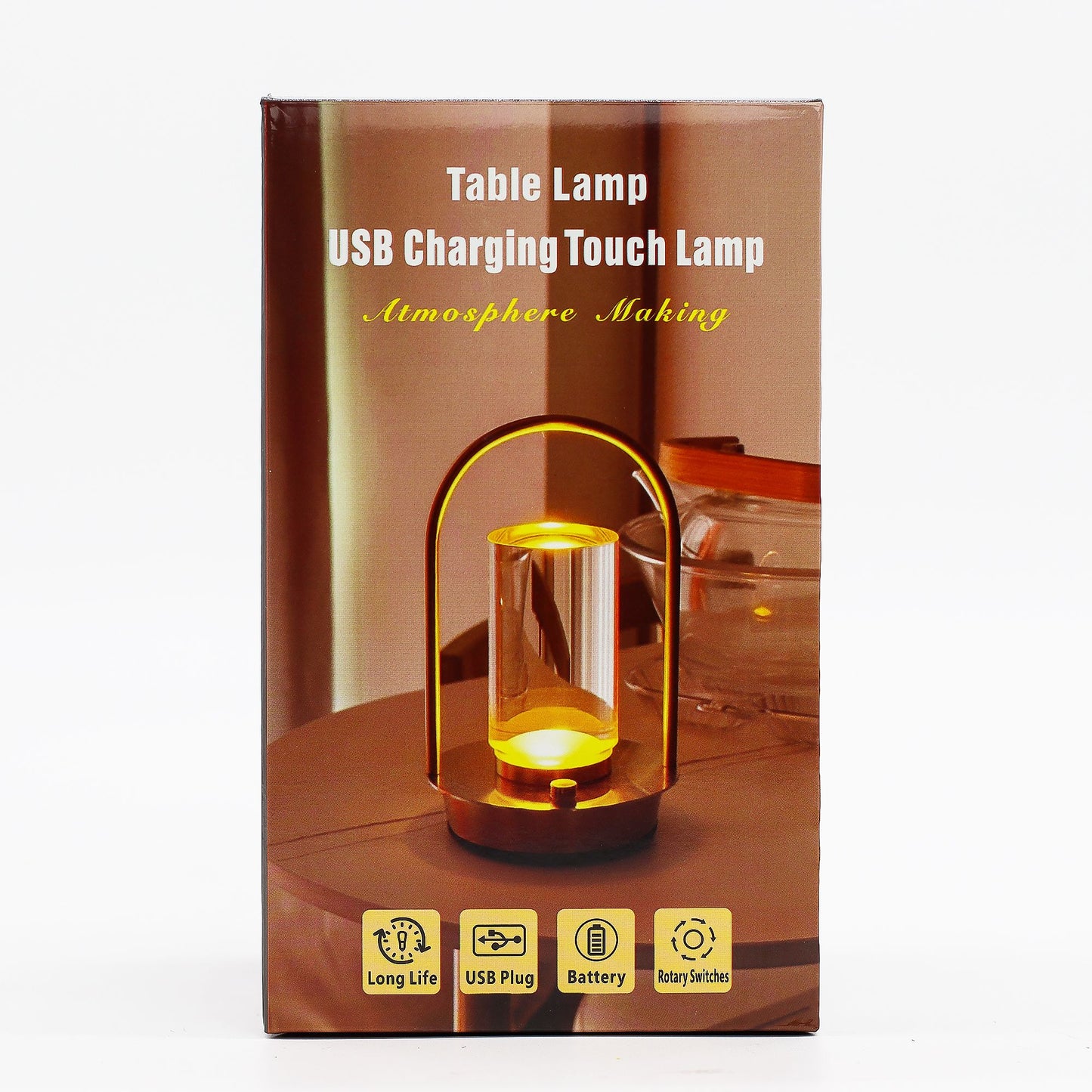 Lámpara Táctil Farol de Cristal Recargable USB – Luz Regulable