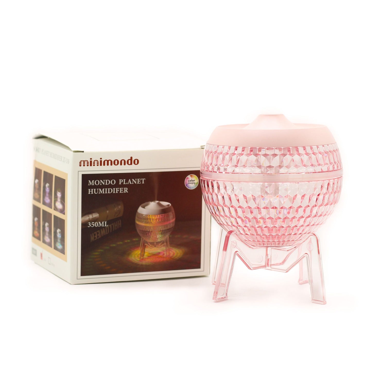 Difusor de Aroma Mundo Rosa USB – Cambio de Color y Luz Ambiental