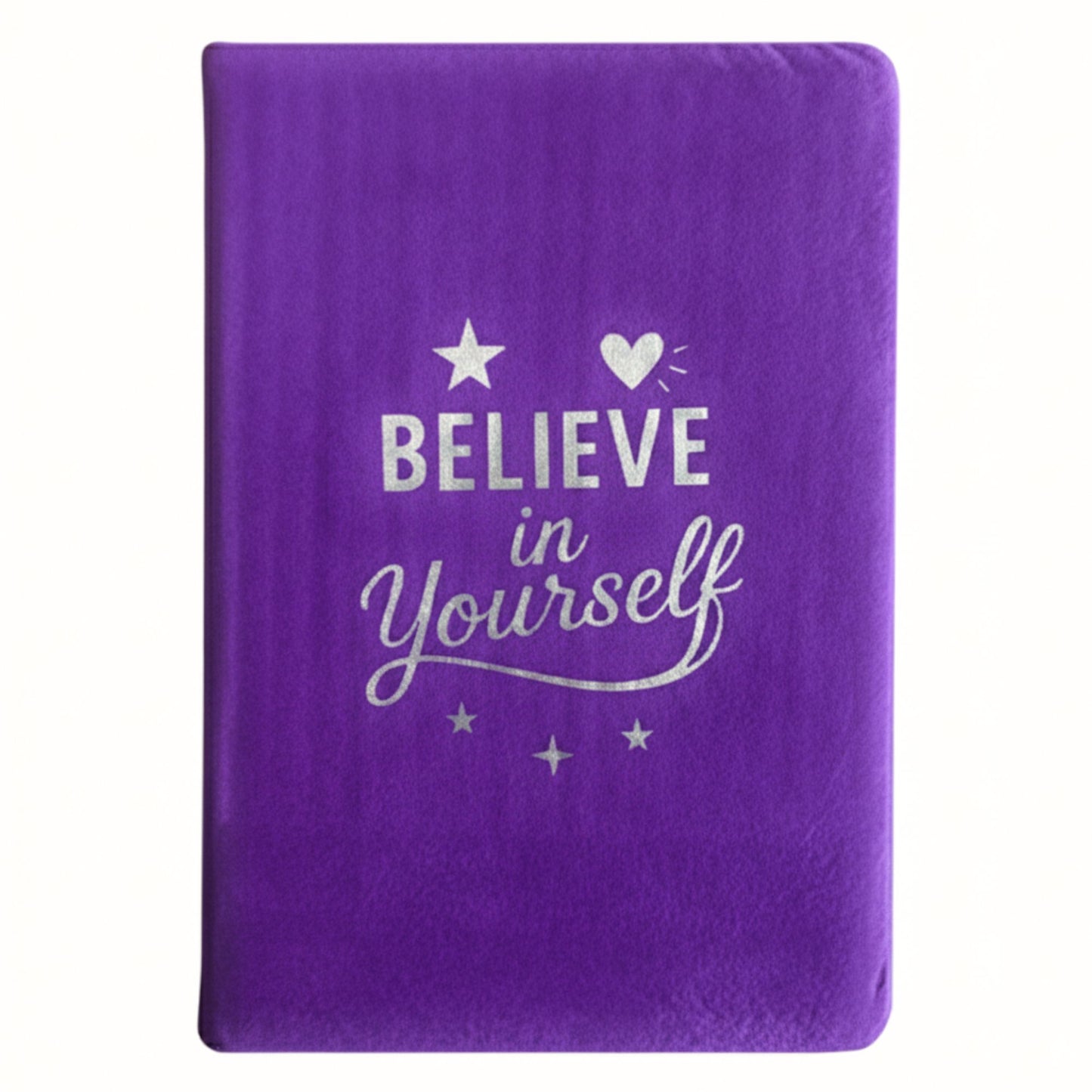 Cuaderno de Terciopelo Lavanda Believe in Yourself – 80 Páginas para Diario y Notas