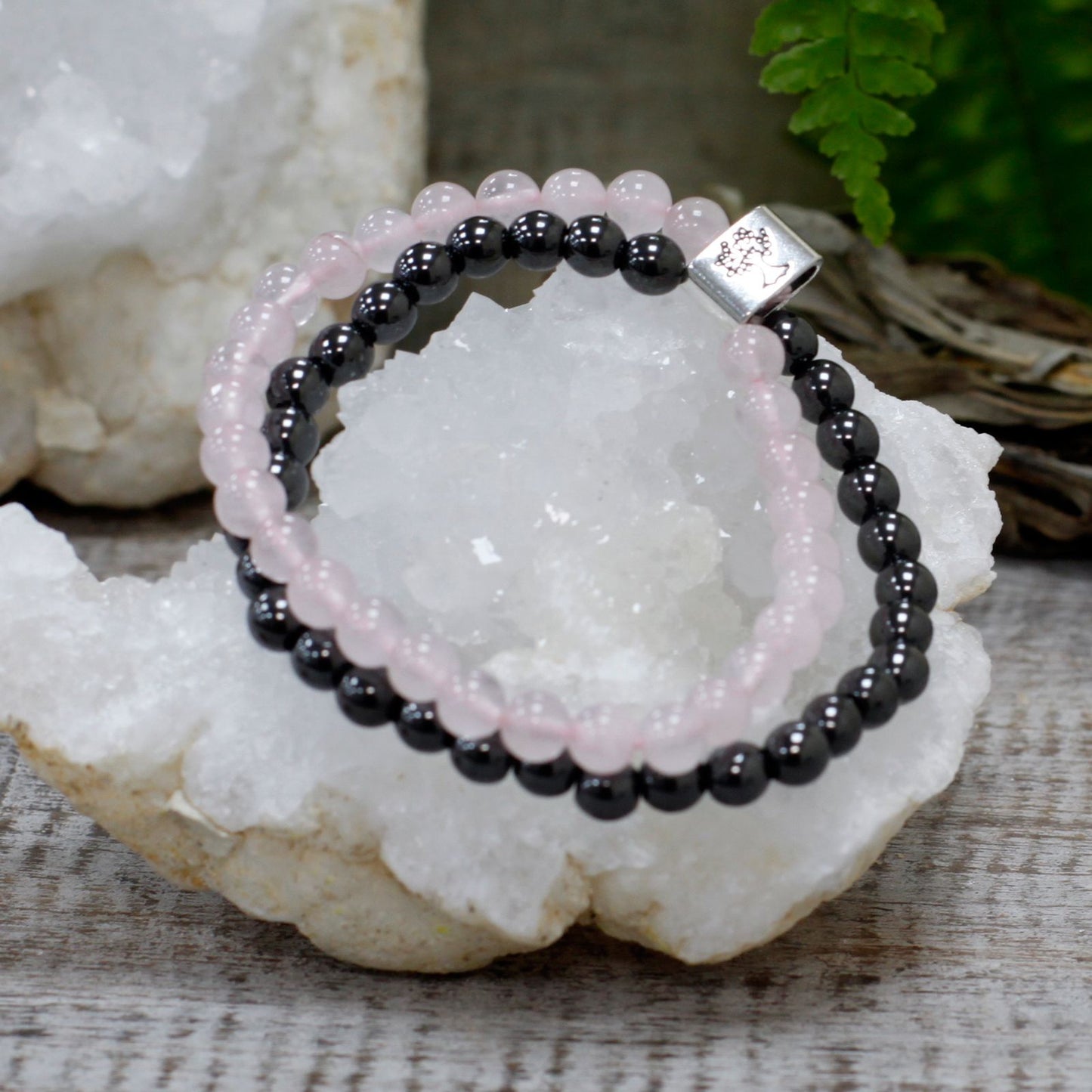 Pulsera Magnética de Piedras Naturales – Cuarzo Rosa
