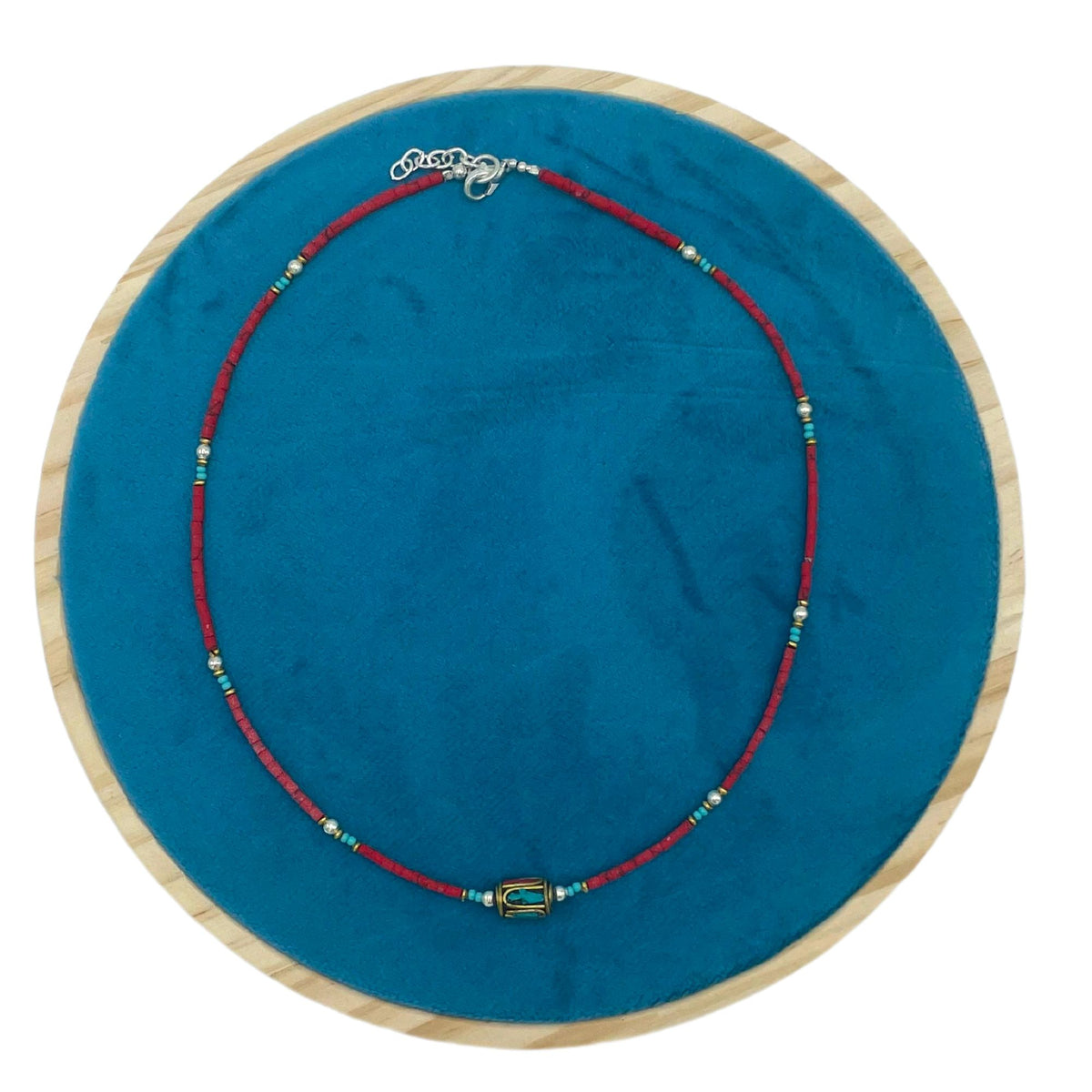 Collar Nepalí de Gemas Extrafinas – Coral Tribal 43 cm