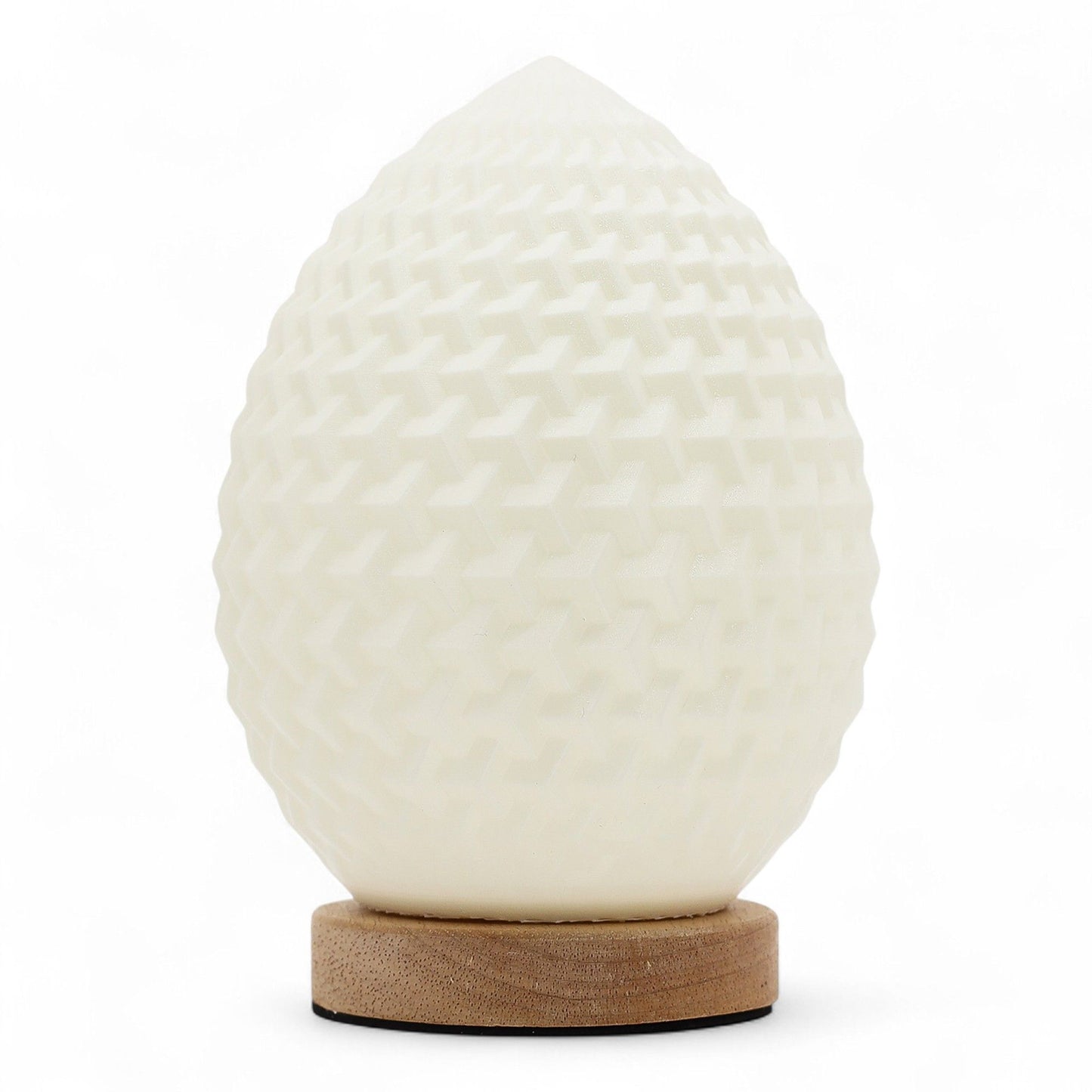 Lámpara de Mesa Lágrima Onda – Luz LED Regulable USB con Base de Madera