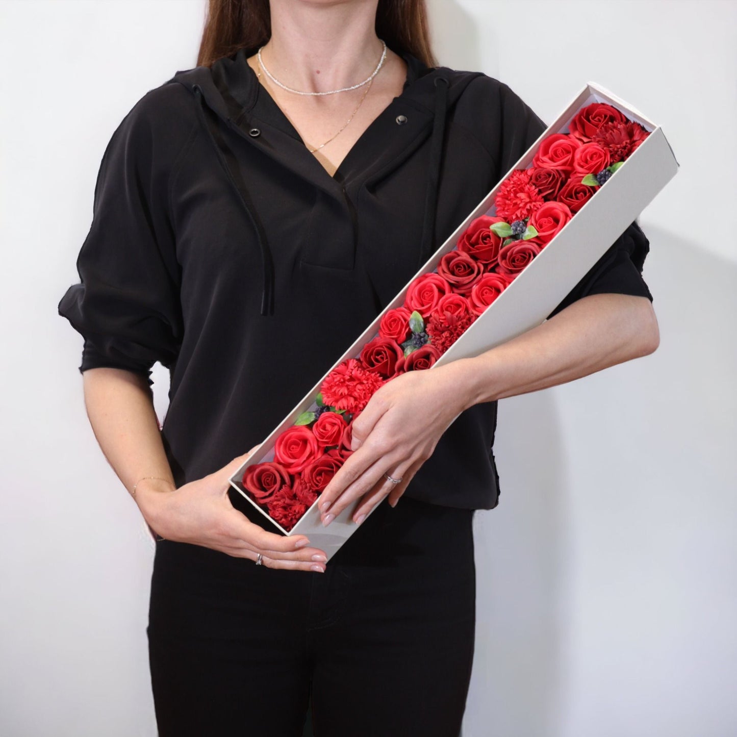 Caja Rosas de Jabón Rojas