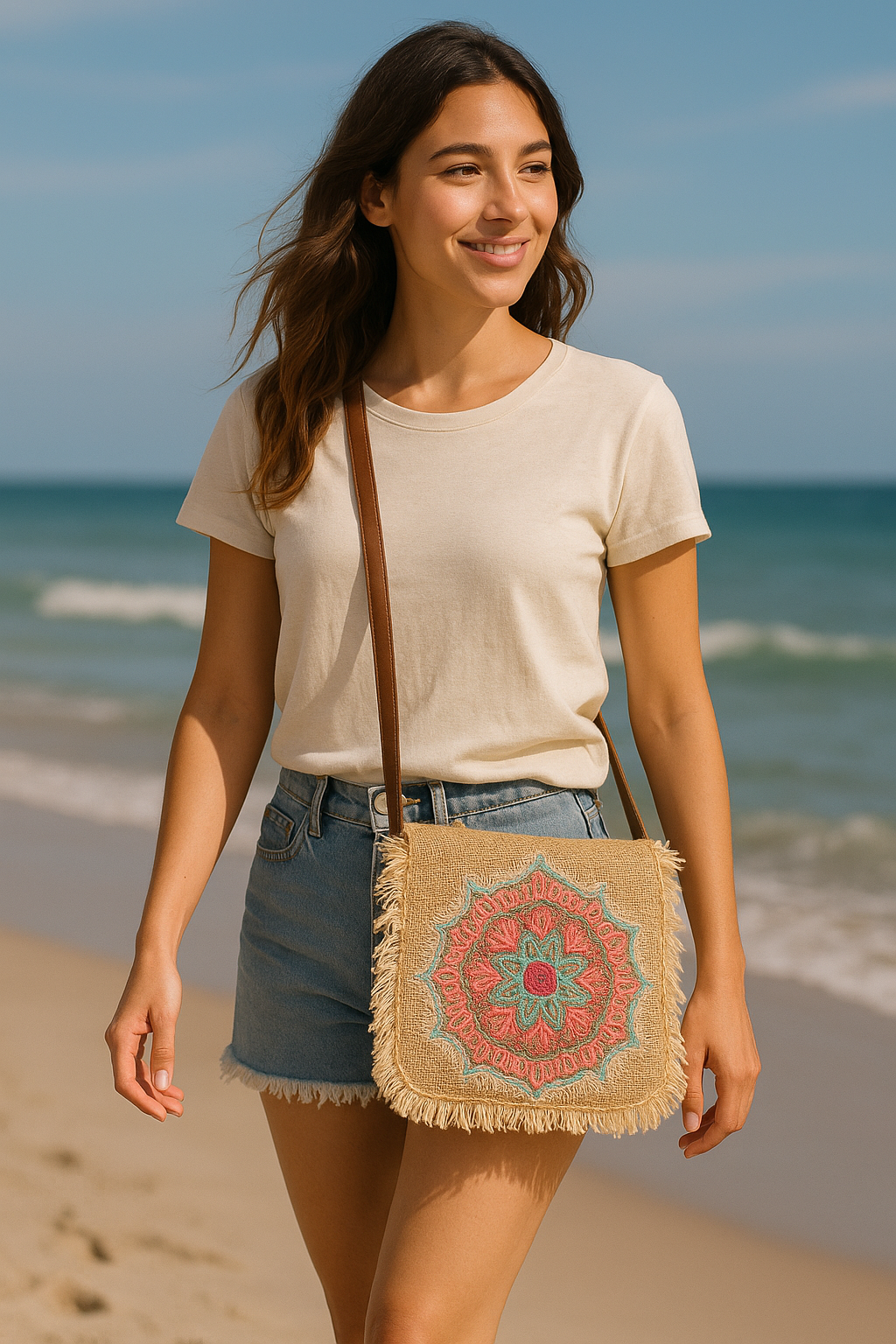 Bolso de Yute con Bordado Mandala – Estilo Artesanal