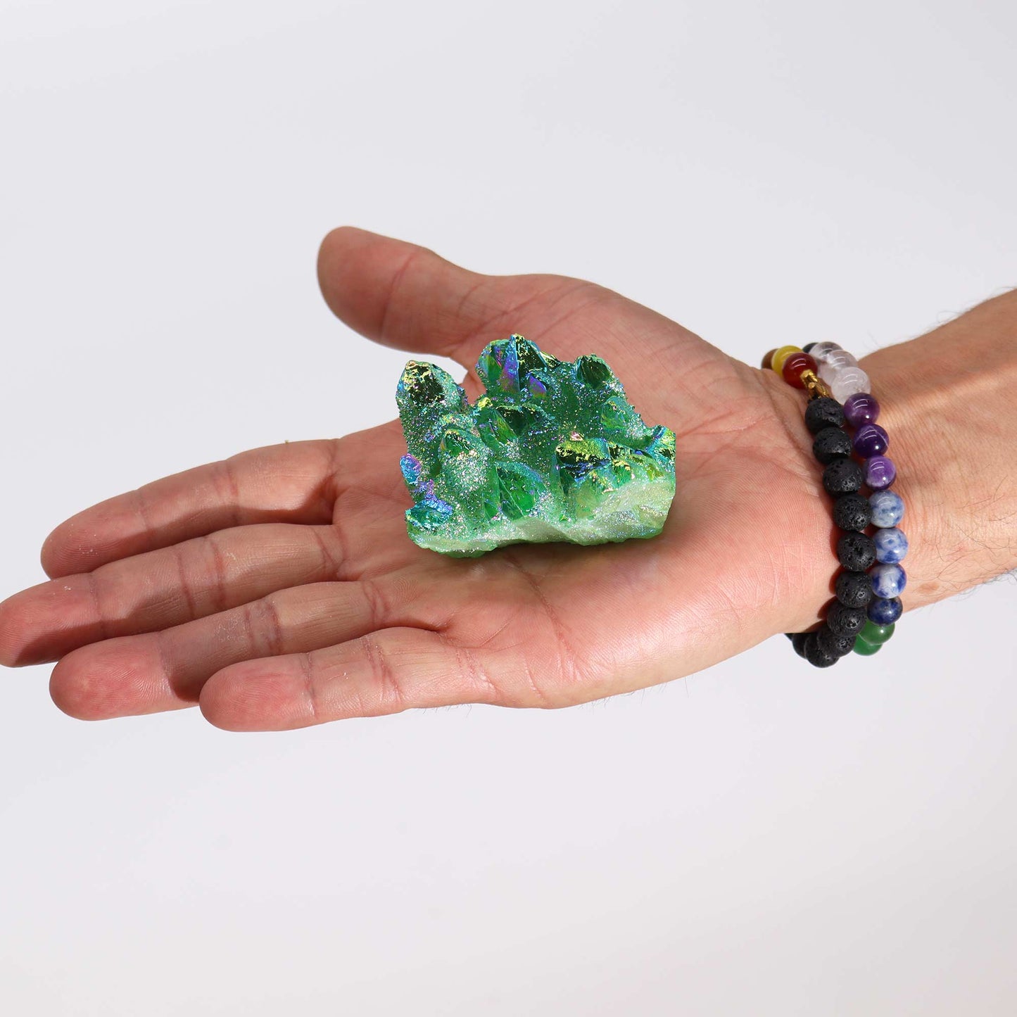 Green Flame Aura Quartz – The energy of nature in your hands (approx 100-150gm 7-10cm)