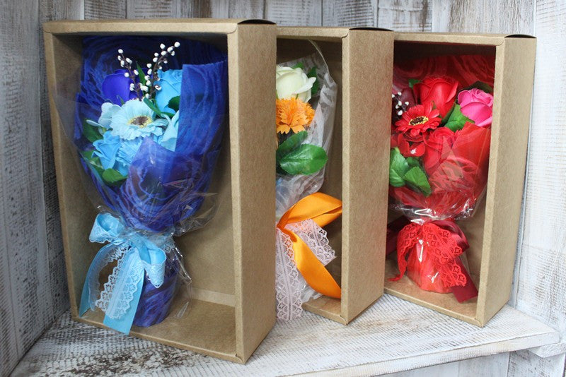 Bouquet de Flores de Jabón en Caja – Verde Elegancia