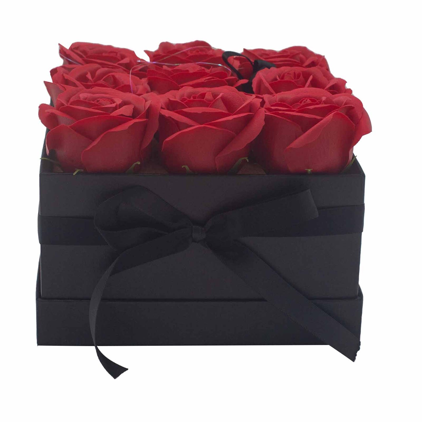 Caja de Regalo - Flor de Jabón 9 Rosas Rojas - Redonda