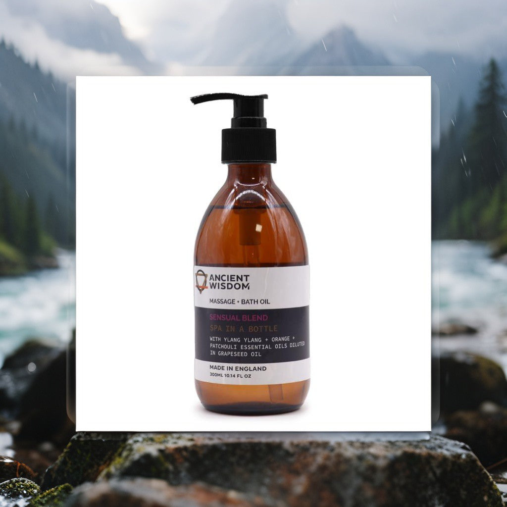 Aceite de Masaje y Baño de Aromaterapia – Ylang Ylang, Naranja y Pachuli 300 ml