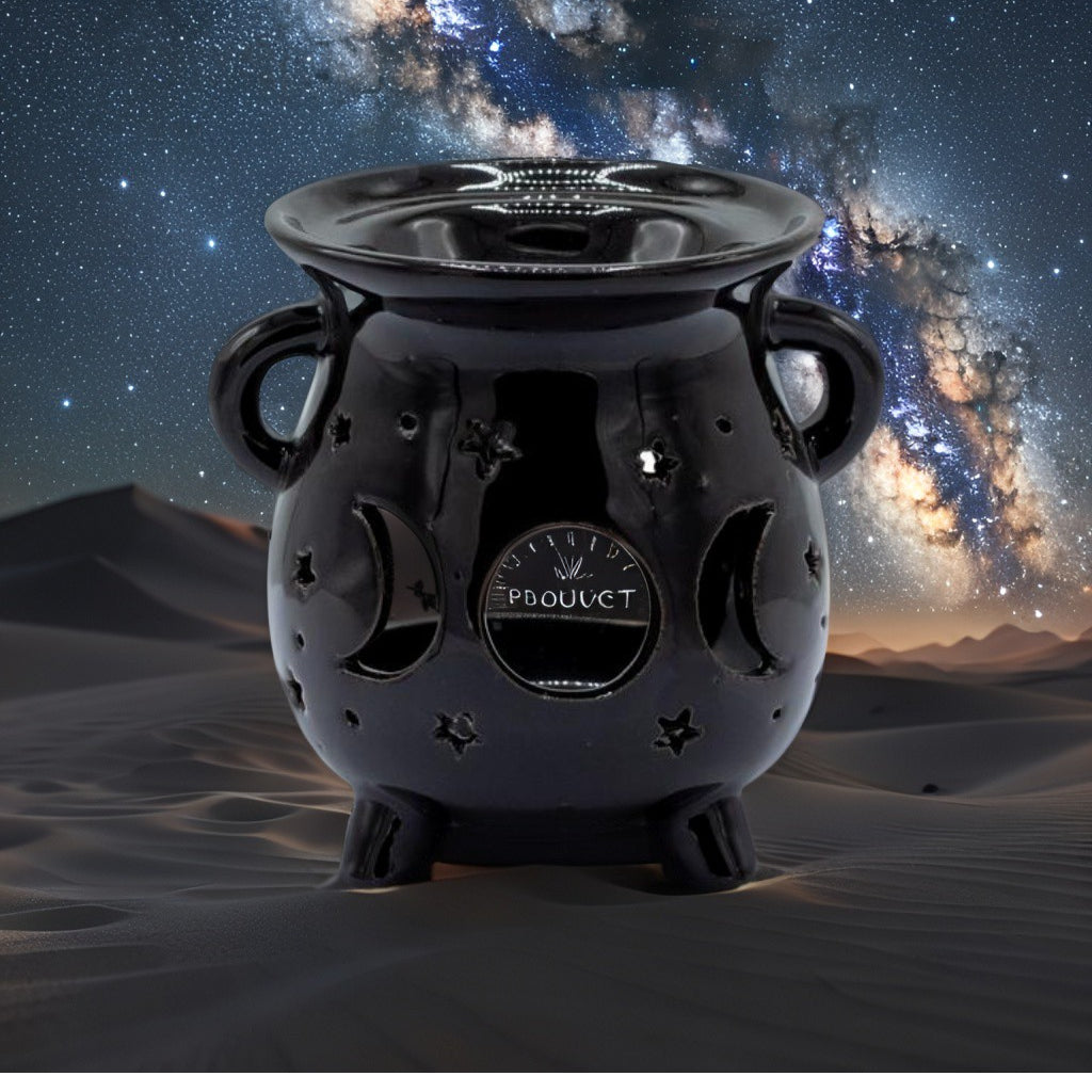 Quemador de Aceite Negro – Caldero con Fases Lunares