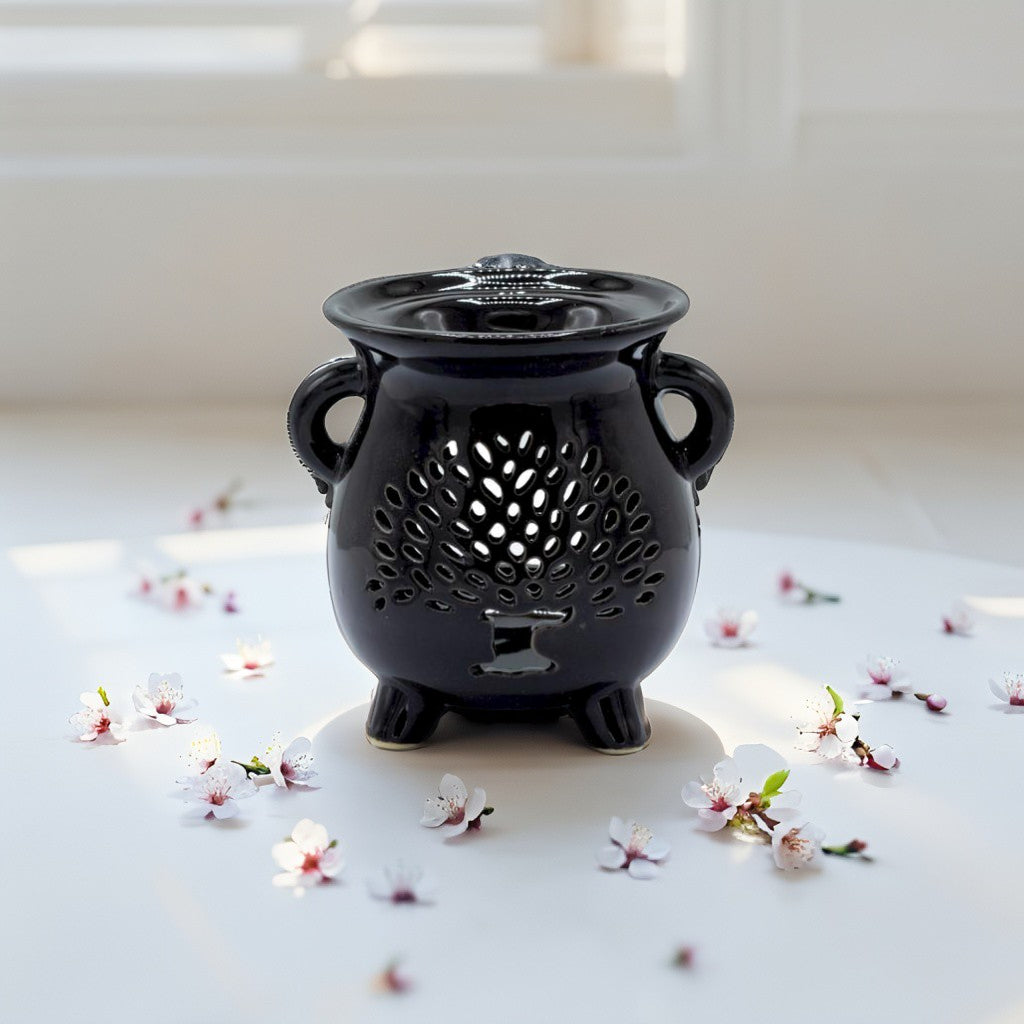 Quemador de Aceite Negro – Caldero con Árbol de la Vida