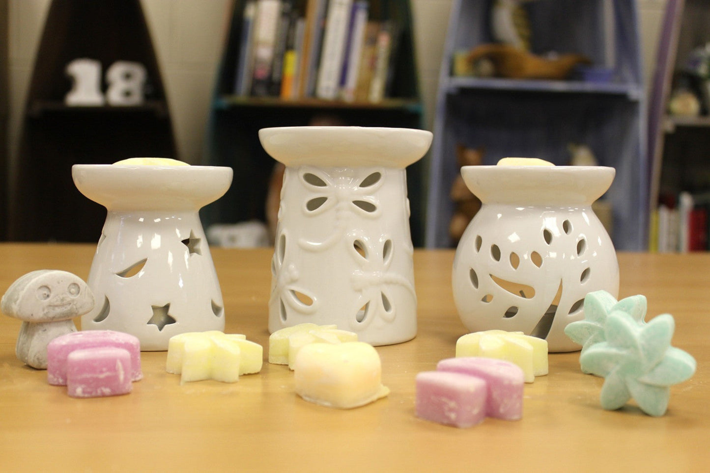 Quemador de Aceite Libélula Blanco – Cerámica Clásica