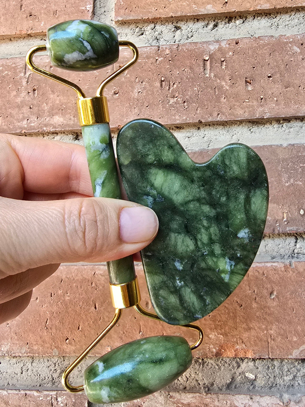 Set de Rodillo Jade y Guasha-Piedra Natural