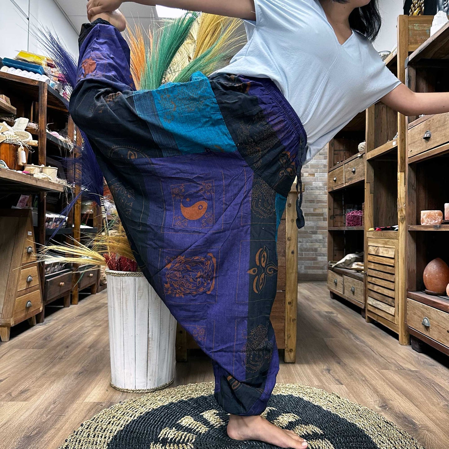 Pantalón Aladino Himalaya – Estilo Festival en Morado | 100% Algodón