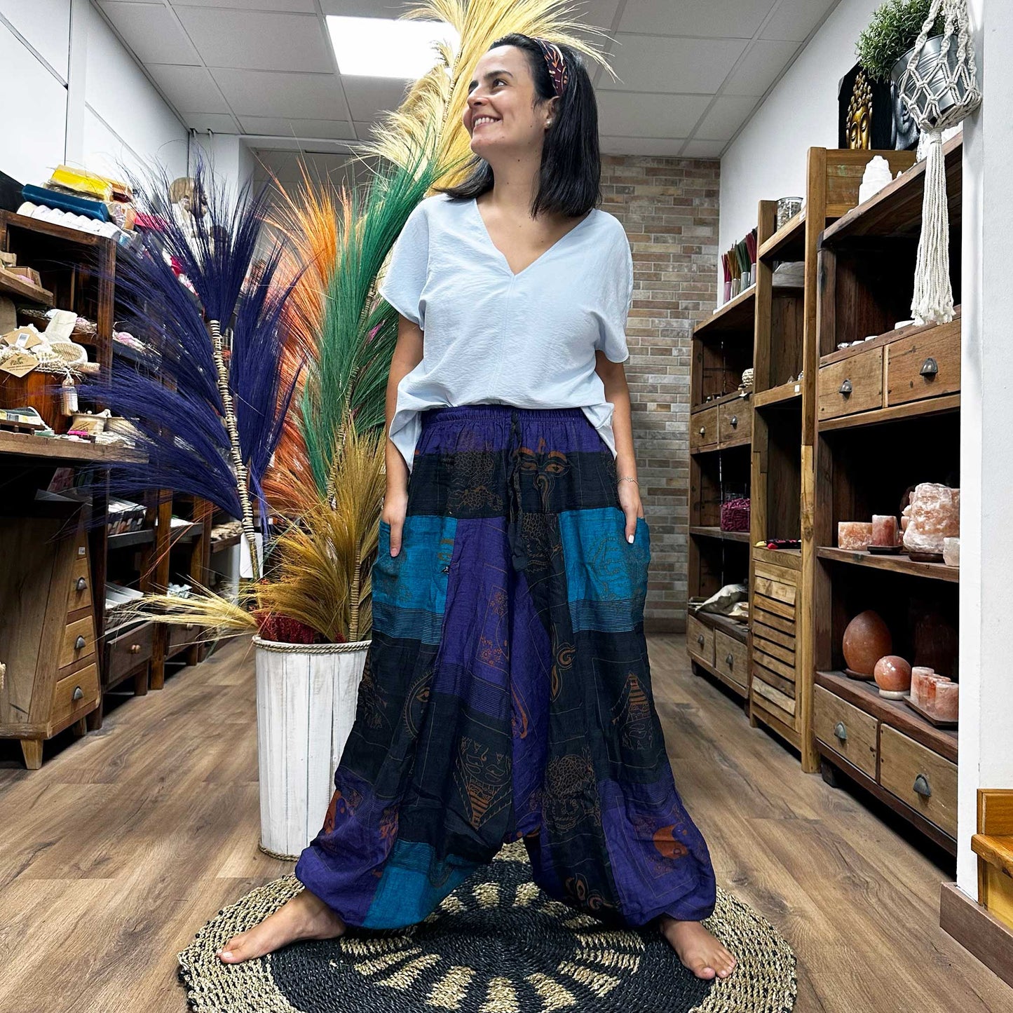 Pantalón Aladino Himalaya – Estilo Festival en Morado | 100% Algodón