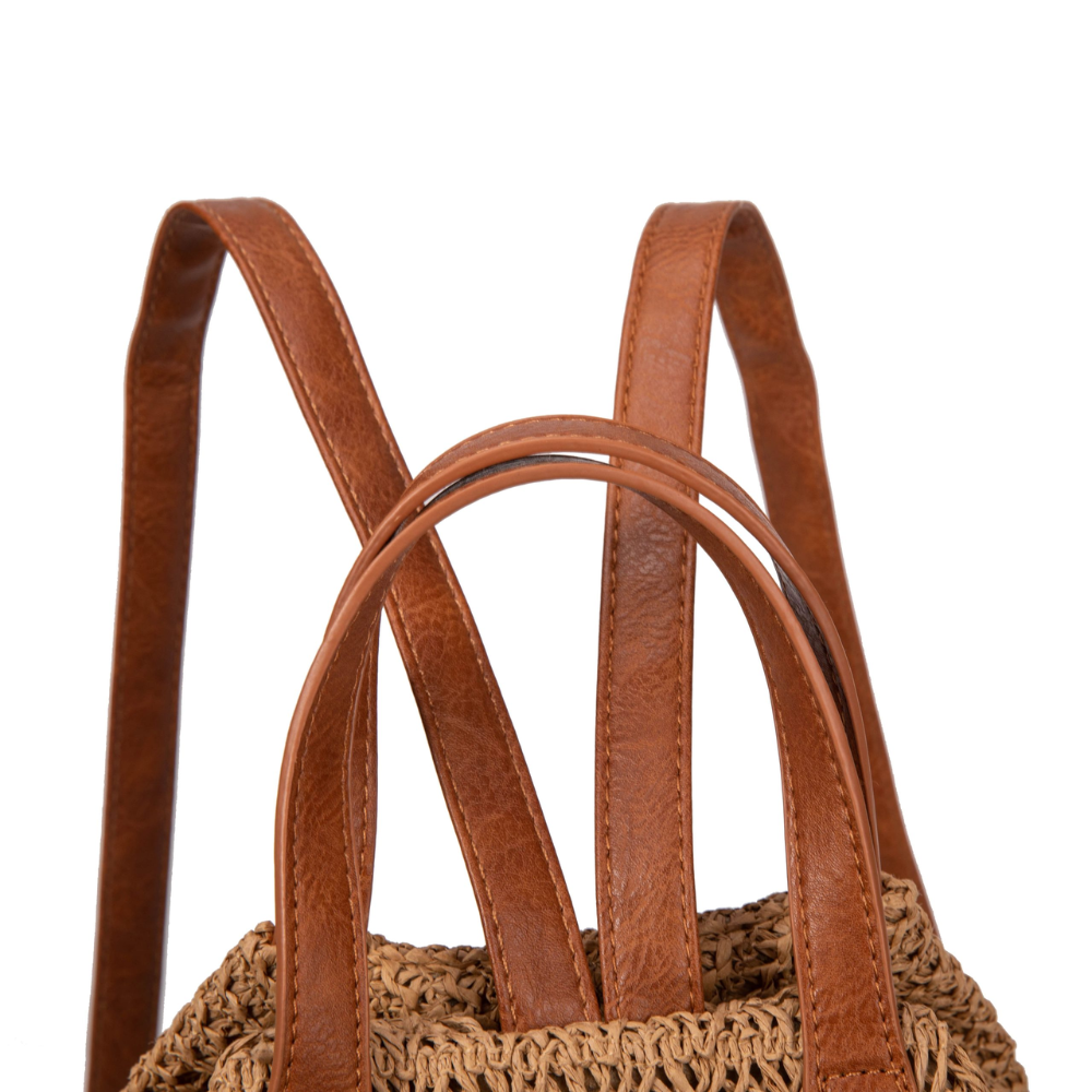 Bolso Mochila de Rafia Natural Magnoa – Antirrobo y Doble Función