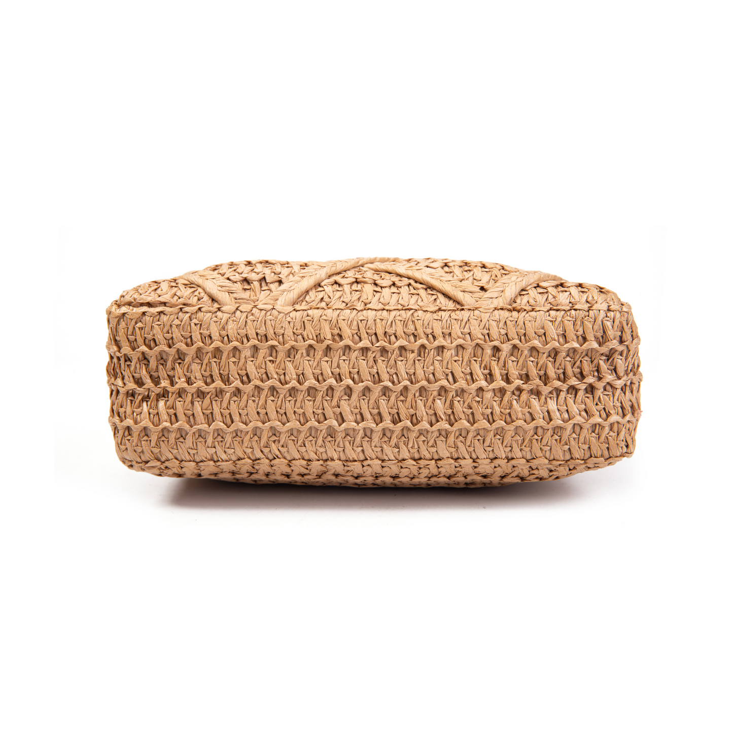 Bolso de rafia natural con borlas de conchas y correa larga ajustable
