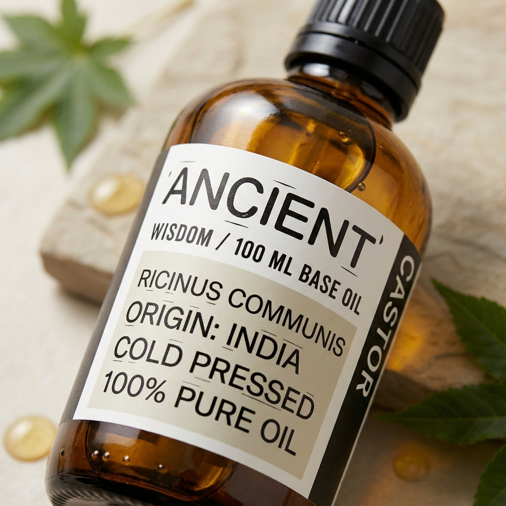 Aceite base de ricino 100 ml, ingrediente natural para masajes y rutinas de belleza consciente