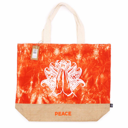 Bolso natural Mano Namasté – Yute y algodón 50x42 cm