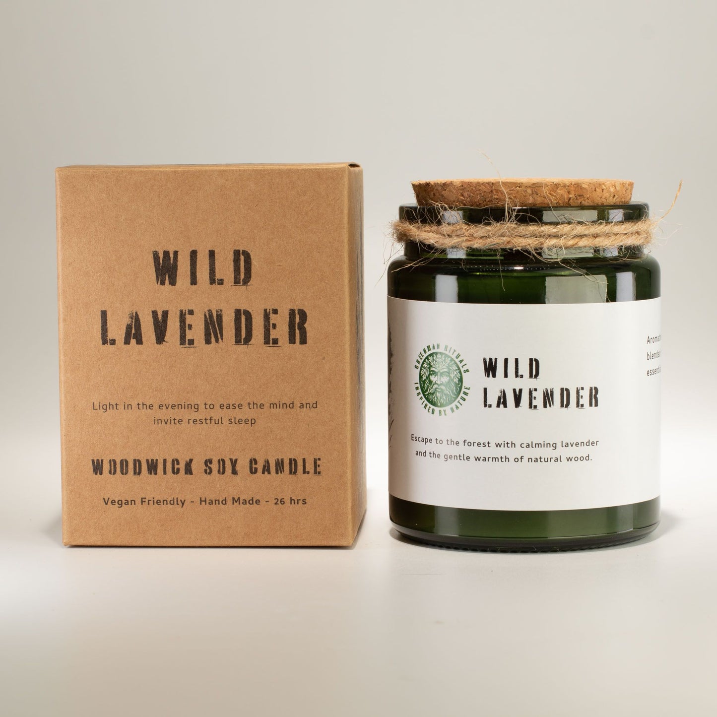 Vela de Soja Woodwick Greenman Lavanda Silvestre
