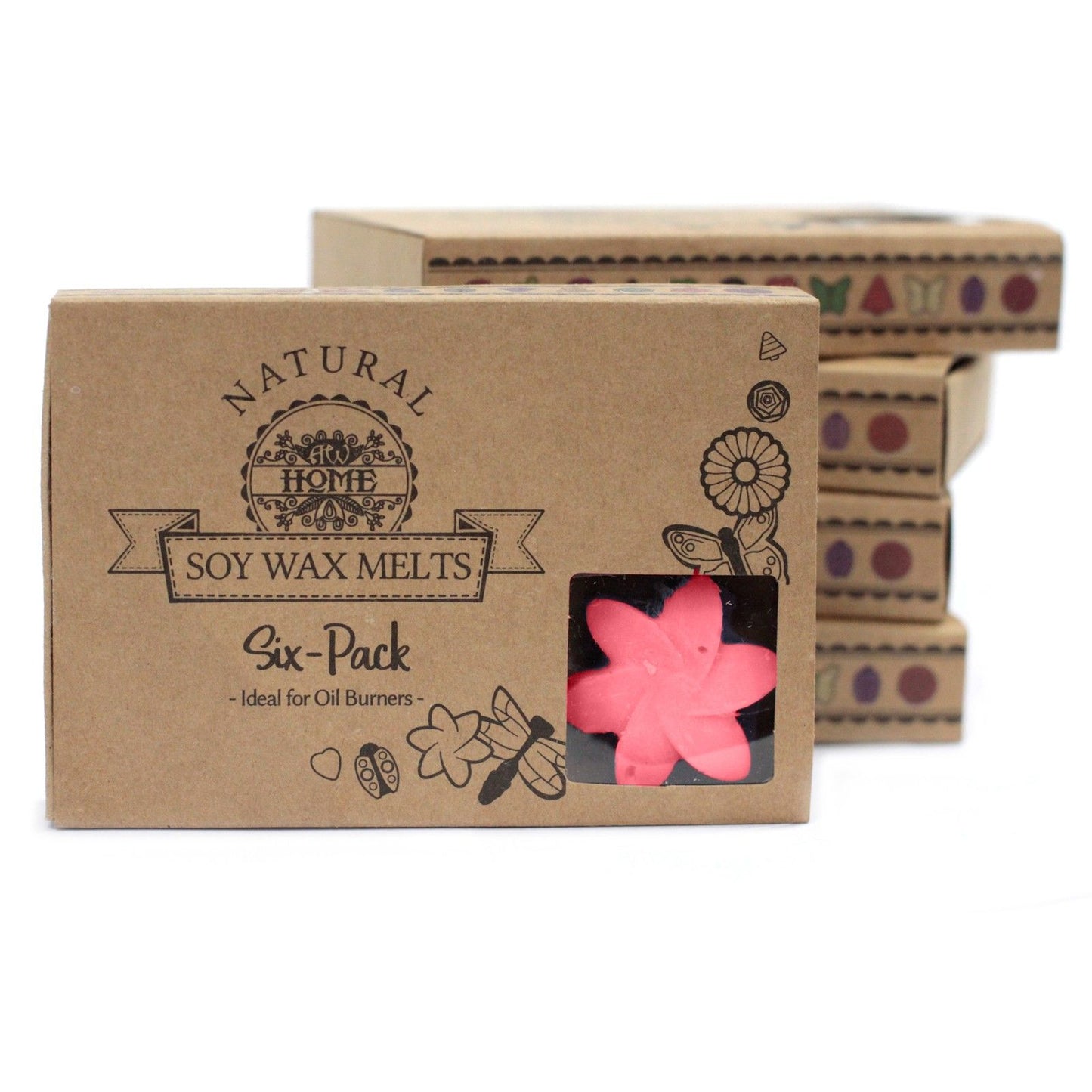 Caja de 6 ceras de soja aromáticas Rosa Clásica