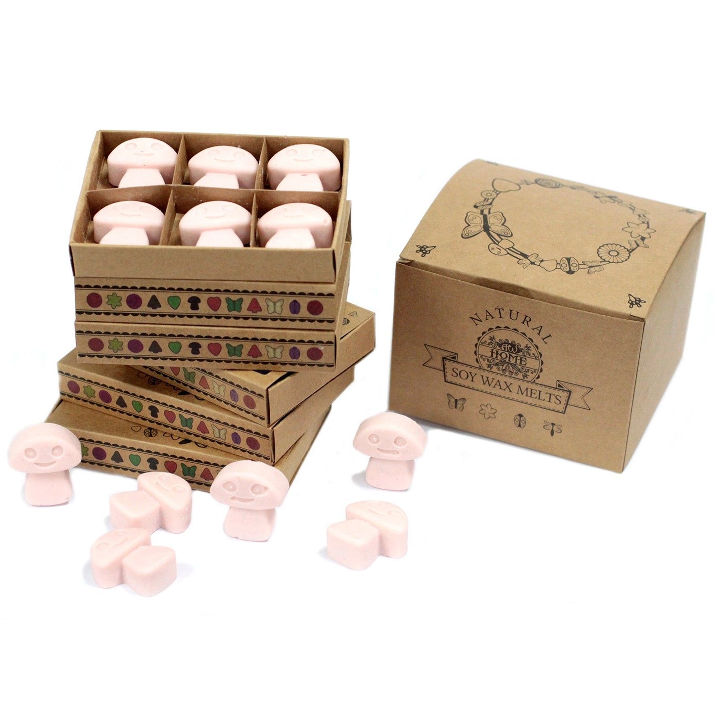 Caja de 6 ceras de soja aromáticas Sándalo – Aroma cálido y amaderado