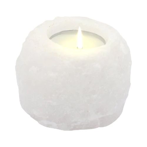 Portavelas de Sal del Himalaya – Cristal de Roca 600–800 g