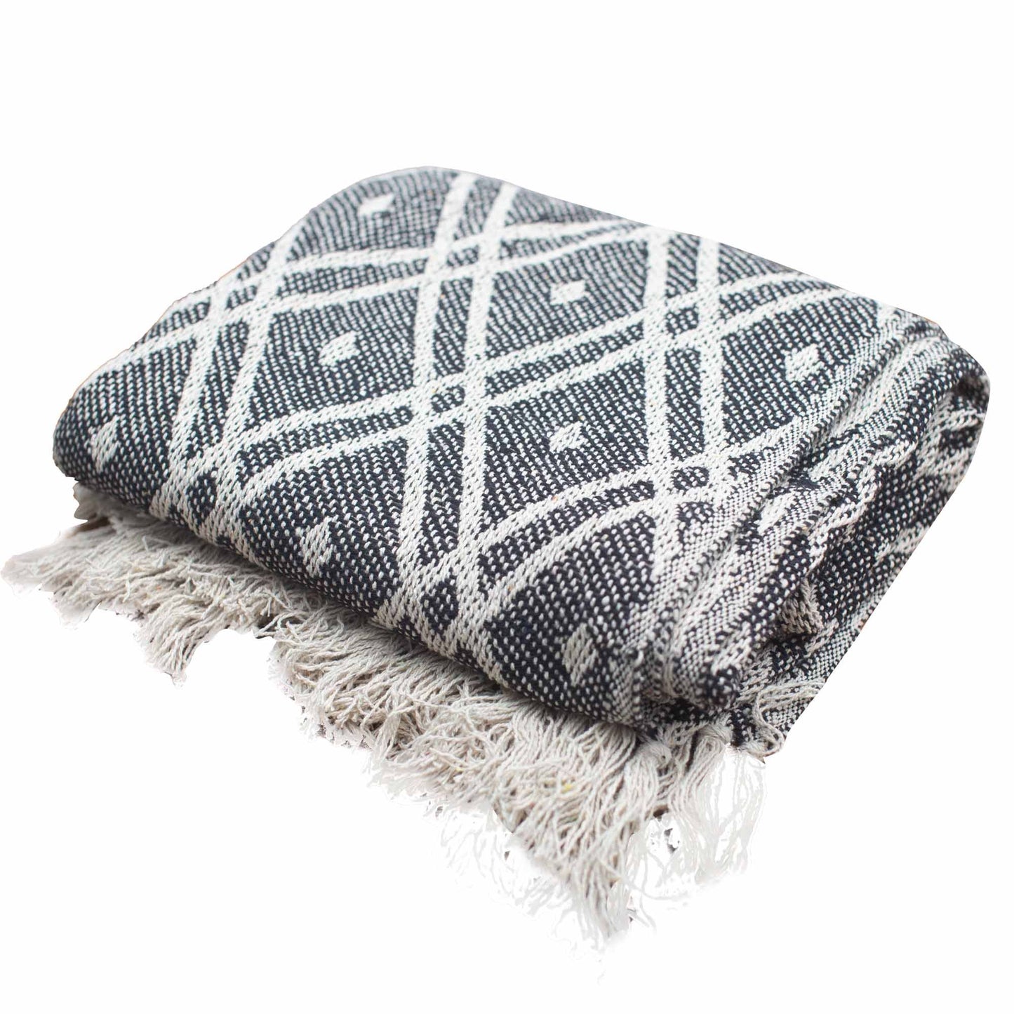 Manta Boho Confort Negro y Beige