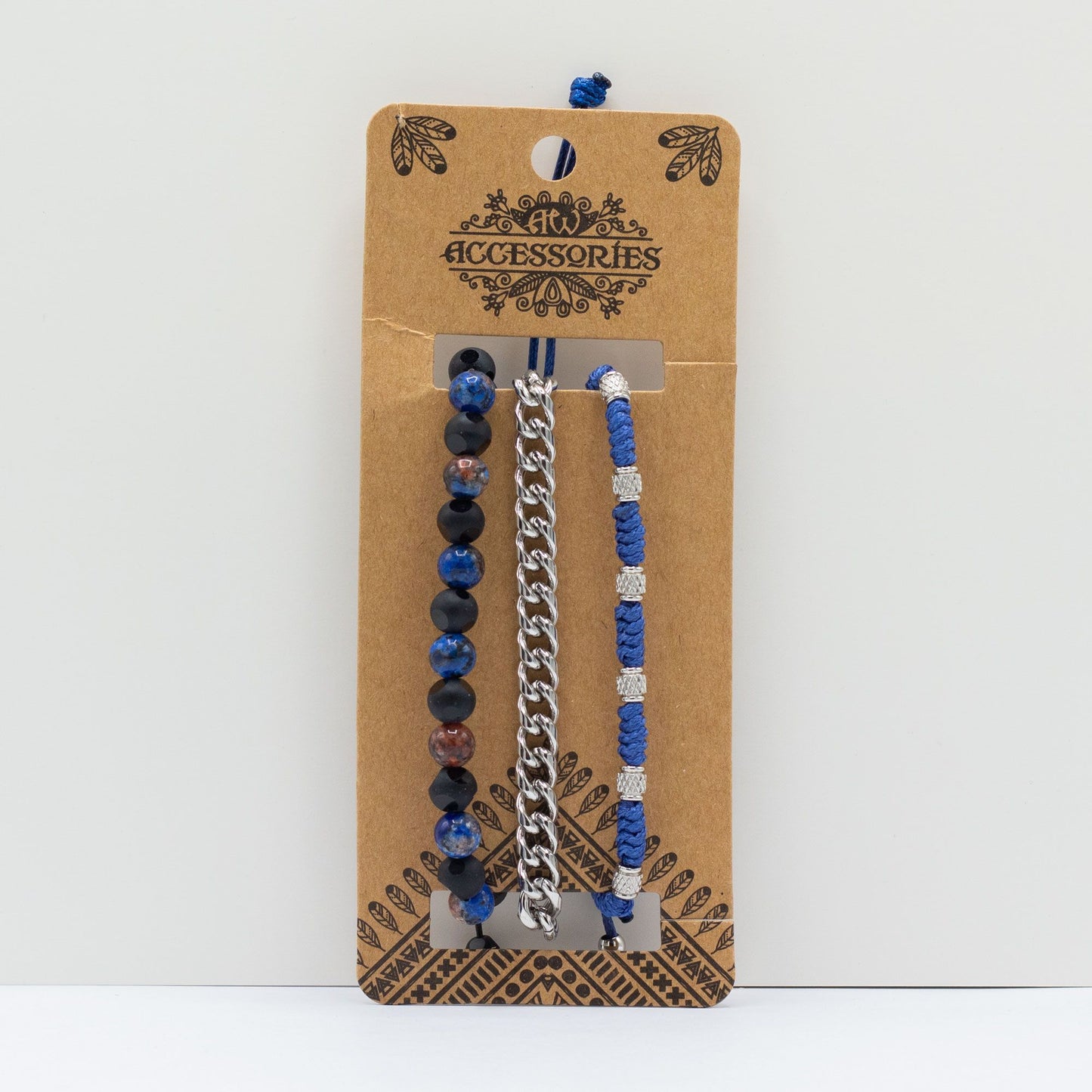 Set de Pulseras para Hombre en Tonos Azules