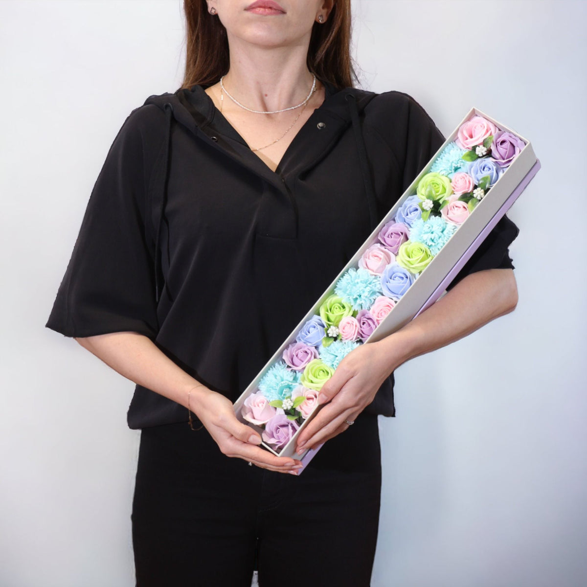 Caja Extra Larga Rosas de Jabón Bebé