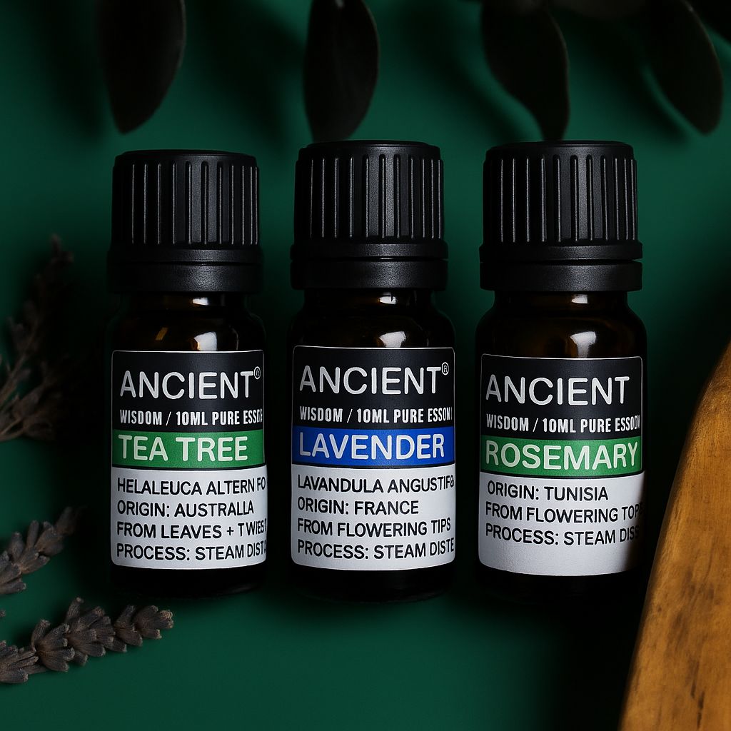 Conjunto de Aceites Esenciales Lavanda, Árbol de Té y Romero – 10 ml