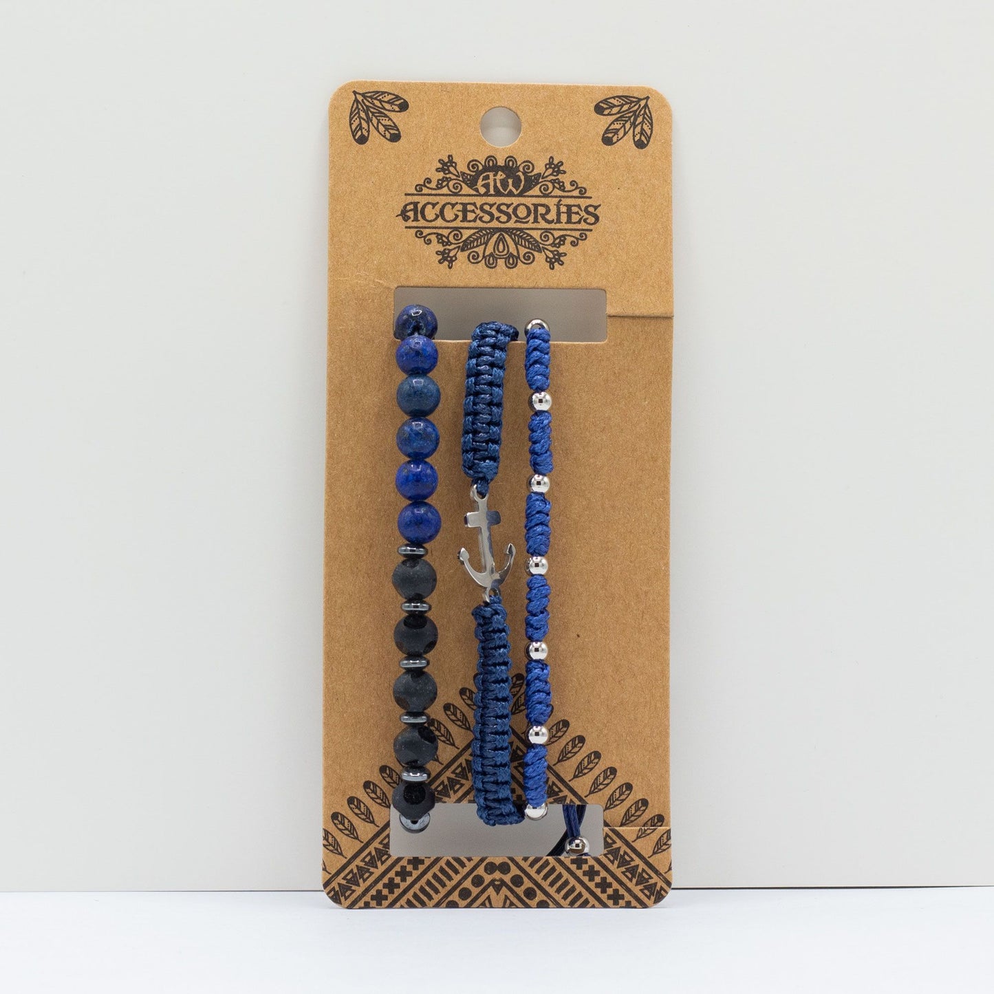 Set de Pulseras para Hombre en Tonos Azules