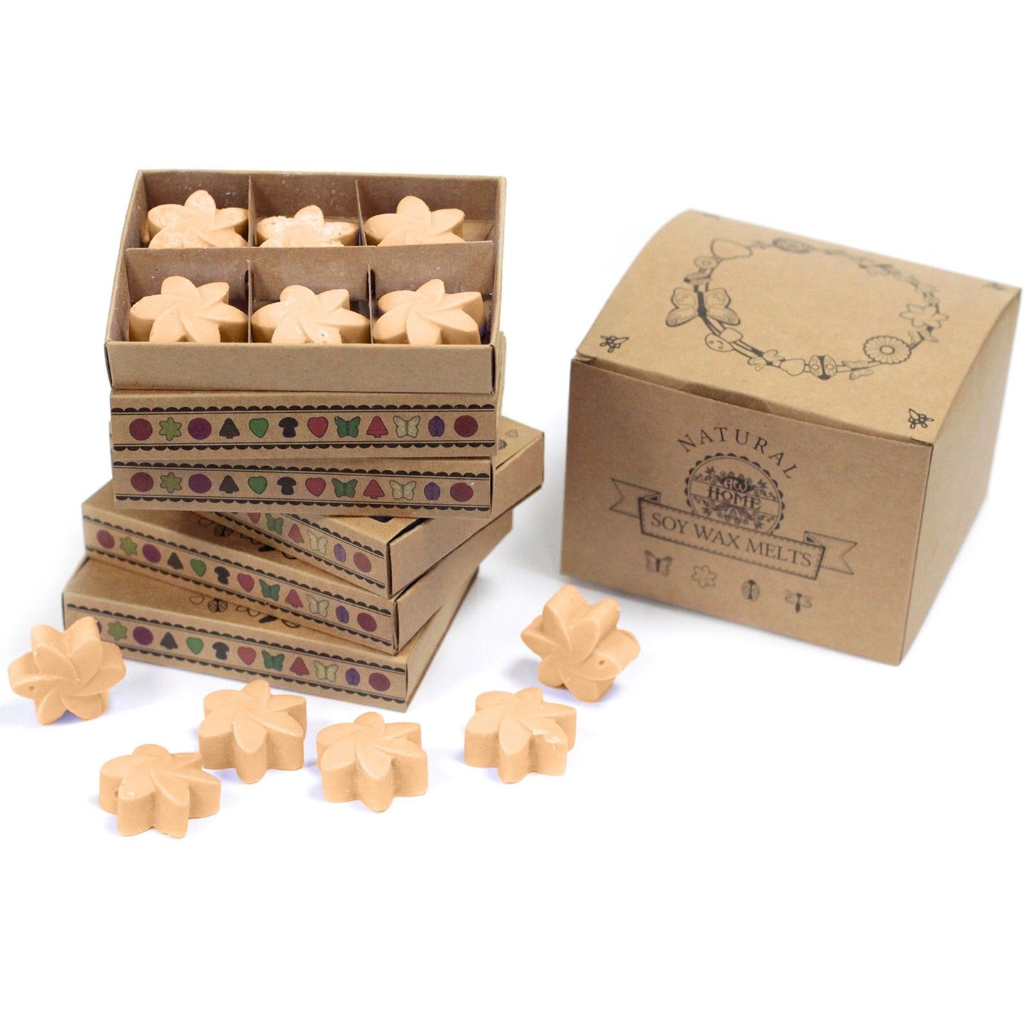 Caja de 6 ceras de soja aromáticas Jazmín – Aroma floral intenso
