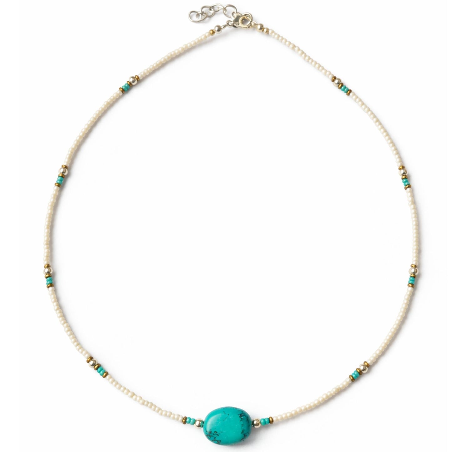 Collar Howlita y Turquesa 42 cm