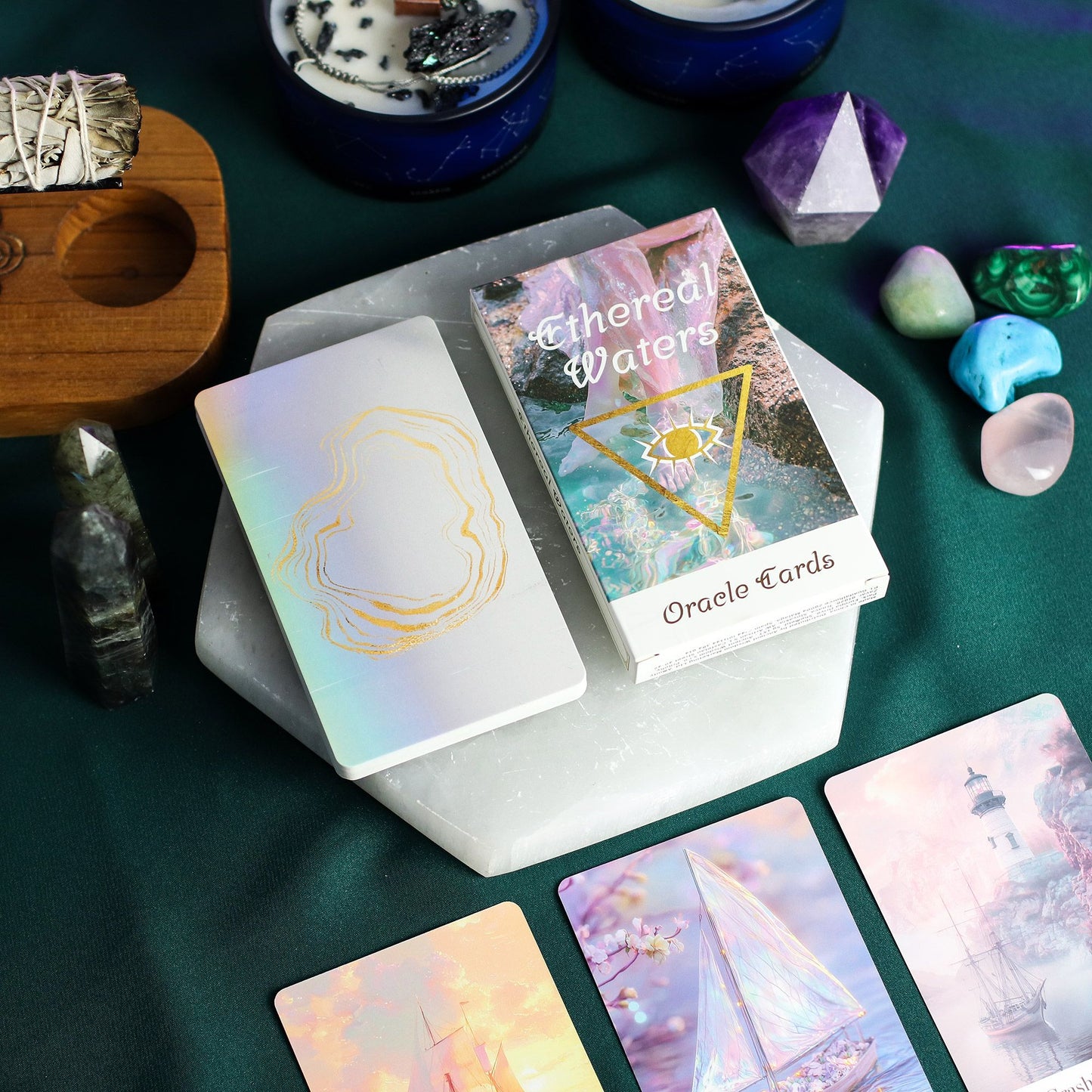 Cartas de Oráculo Aguas Etéreas | Sirenas y Luz de la Luna