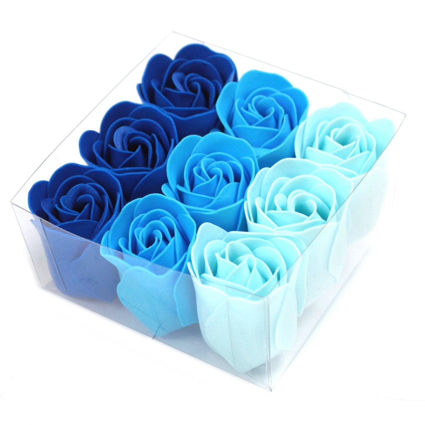 Set de 9 flores de jabón – Rosas azules
