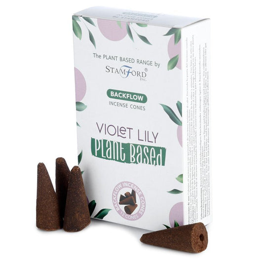 Conos de Incienso de Reflujo Natural de Plantas – Lirio Violeta