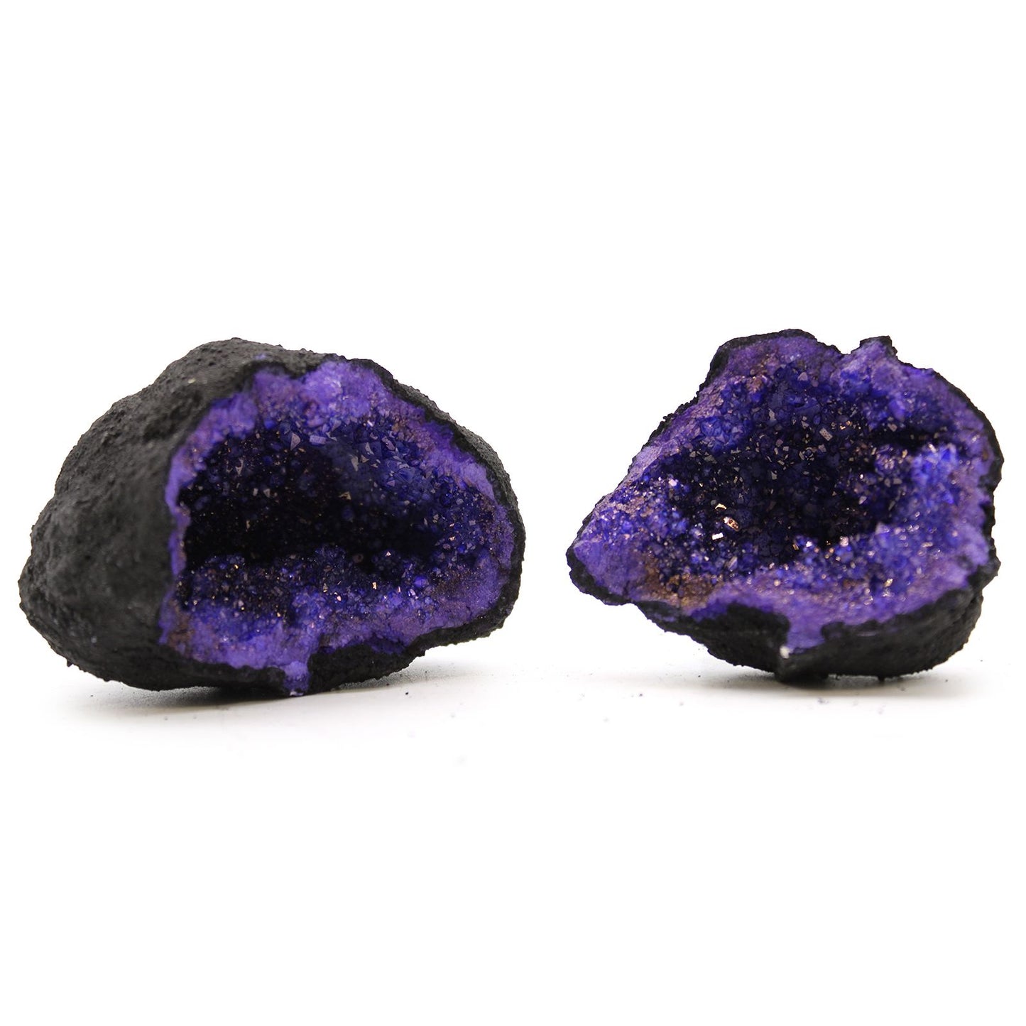 Geodas de calcita coloreada – Piedra Negra con Turquesa natural